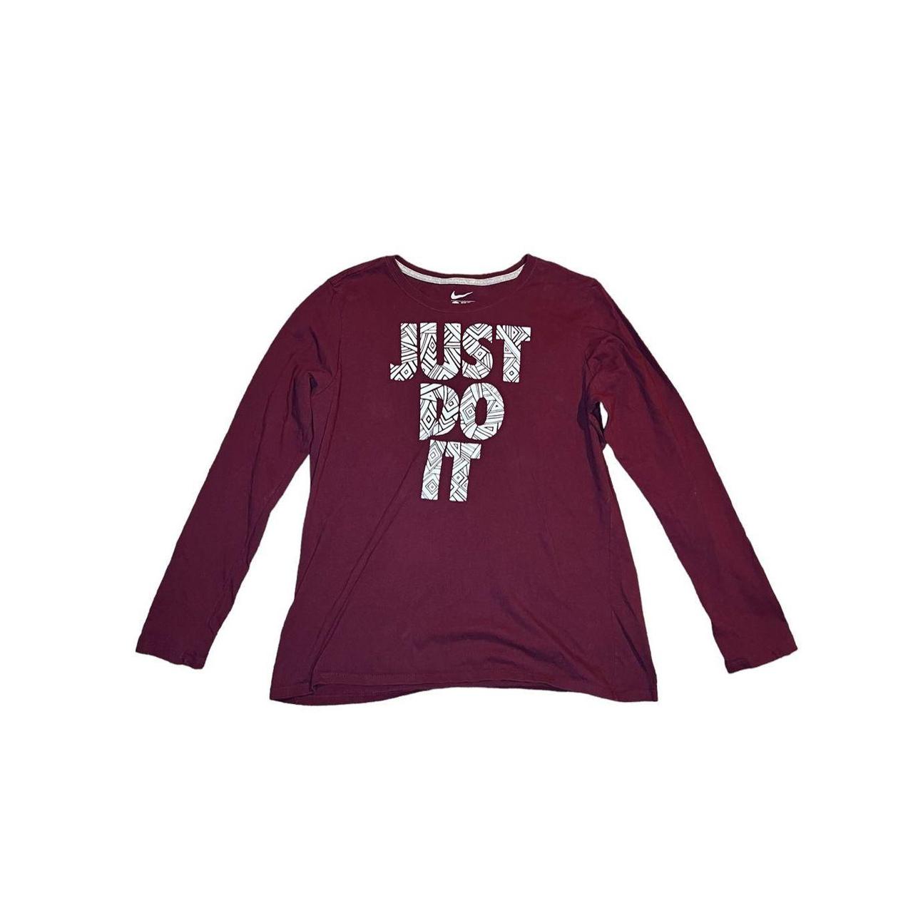 Women’s XXL slim fit Nike Just Do It maroon long... Depop