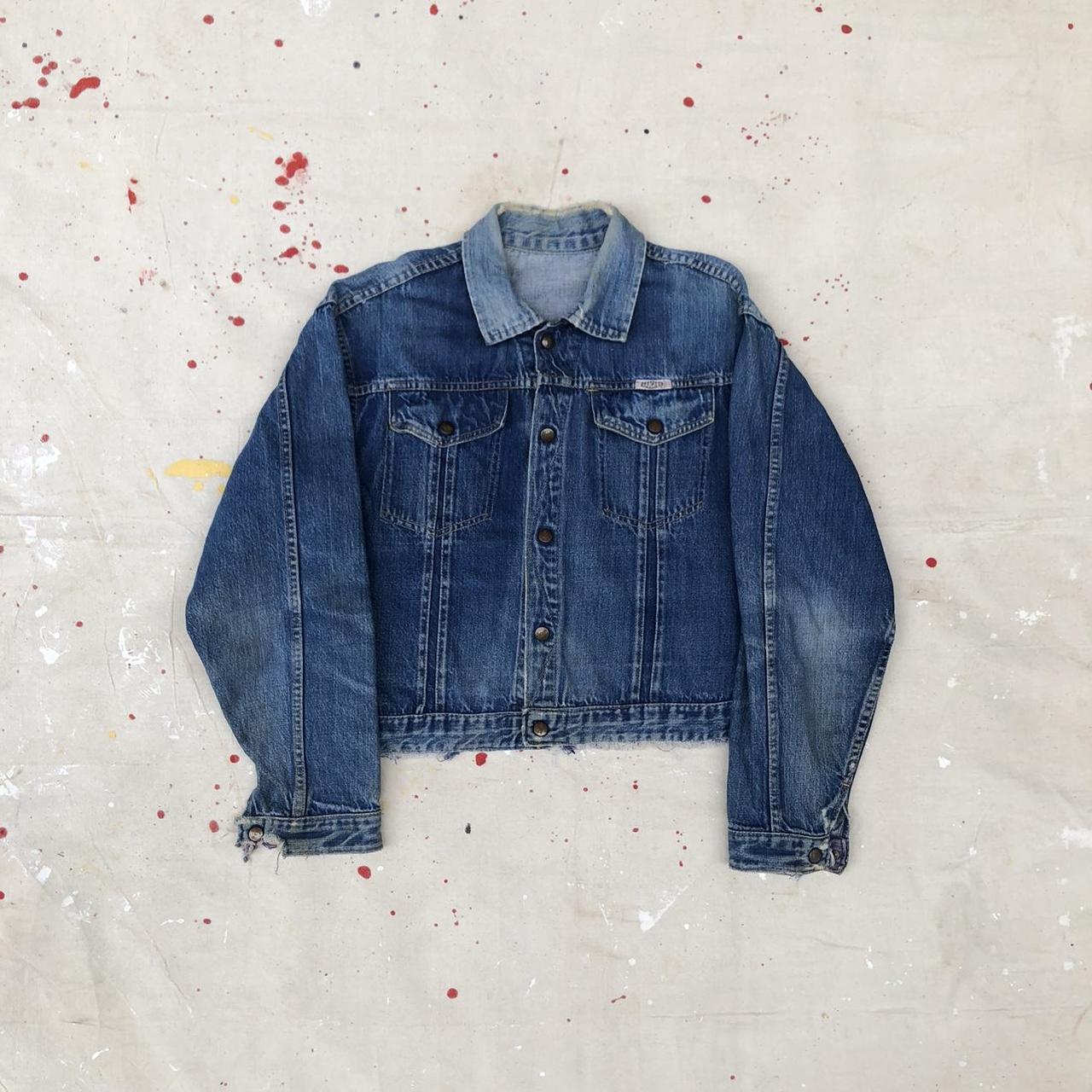 Vintage 60's/70's Lined Denim Trucker Jacket Faded - Depop