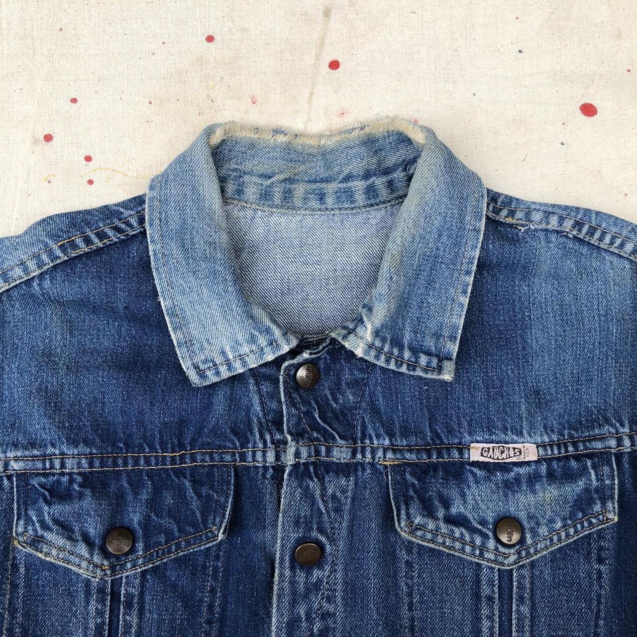 Vintage 60's/70's Lined Denim Trucker Jacket Faded - Depop