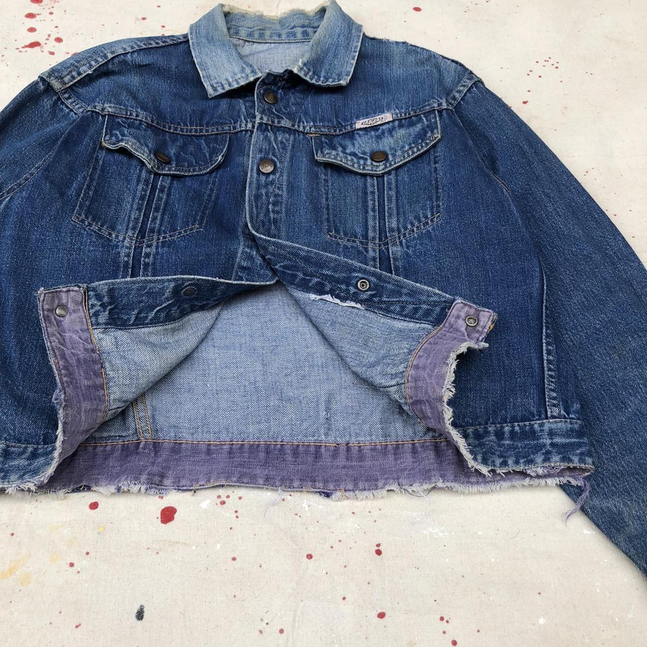 Vintage 60's/70's Lined Denim Trucker Jacket Faded - Depop