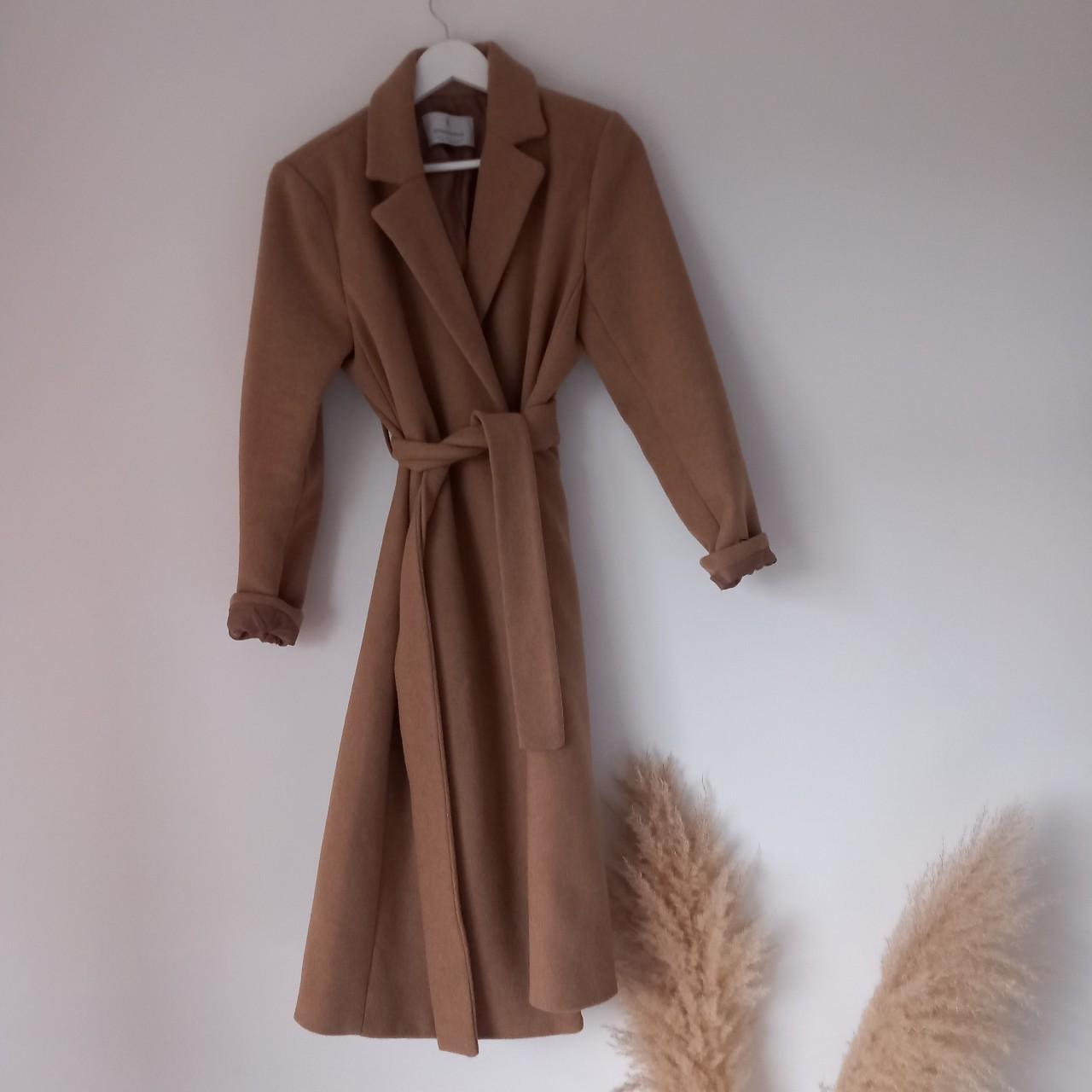 ✨️Stradivarius Tailored belted Coat in Camel ✨️ Depop