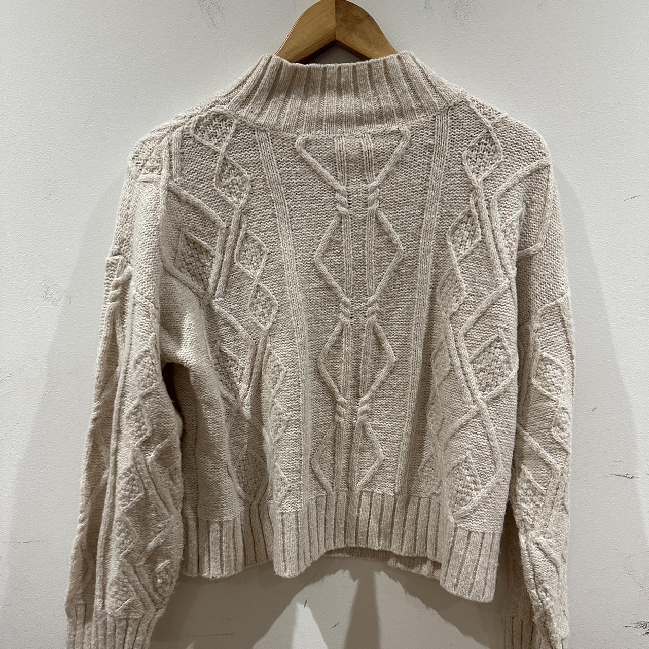 &me Small beige cable knit jumper #knit #design... - Depop