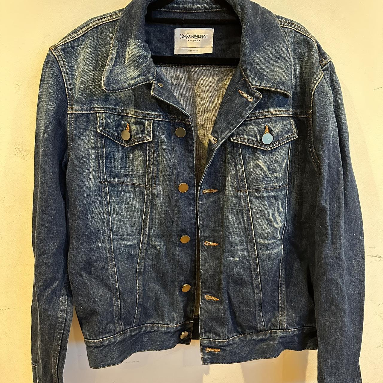 Yves Saint Laurent Size 48 blue denim jacket #ysl... - Depop