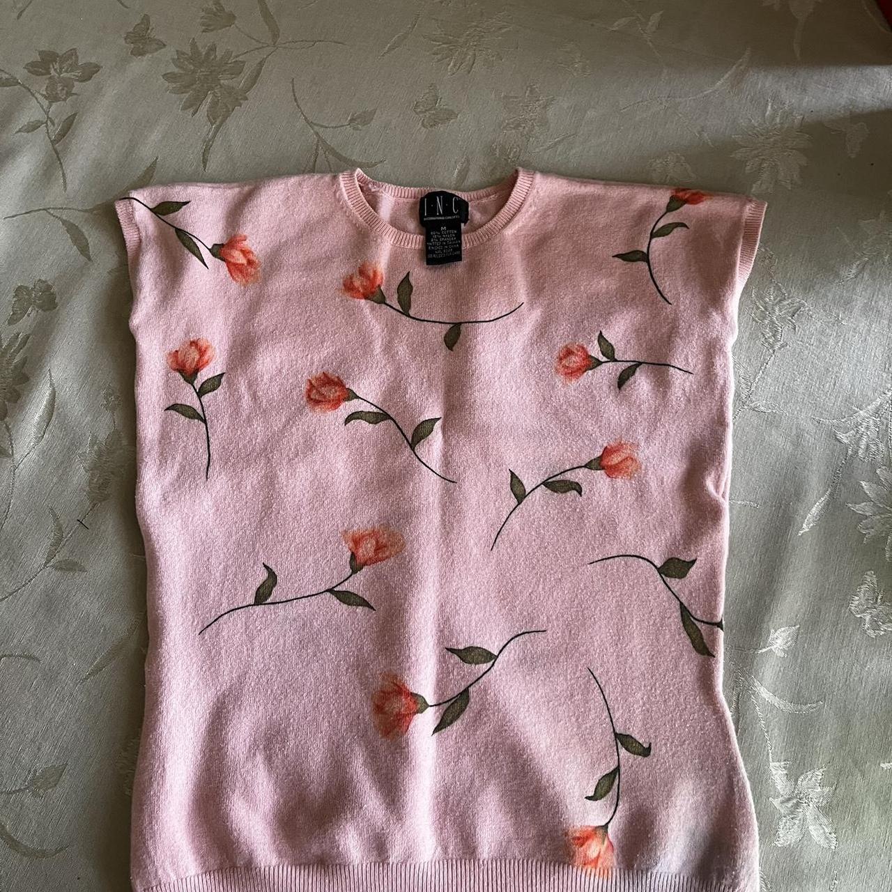 International Concepts pink and floral sleeveless... - Depop