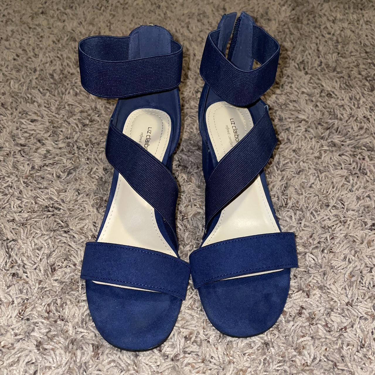 Navy blue inch heels, worn once Depop
