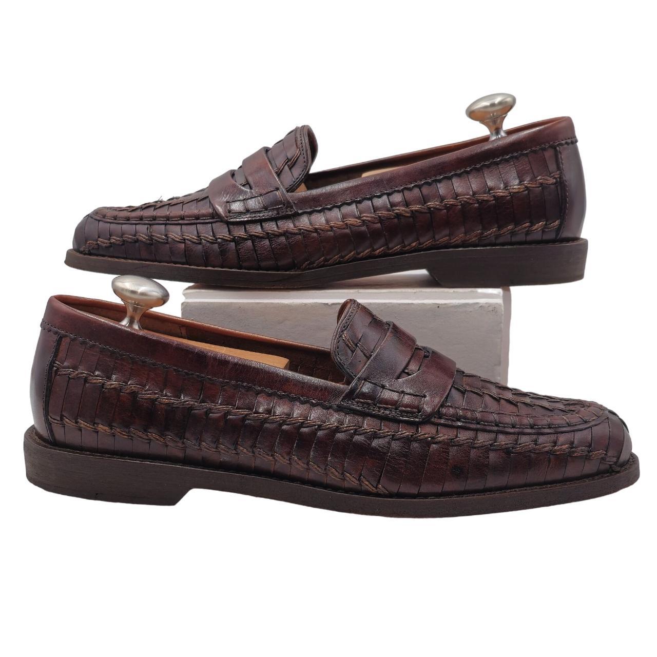 送料無料 通販 Cole Vintage Haan Depop | Leather Woven Brown 8.5M Mens 靴