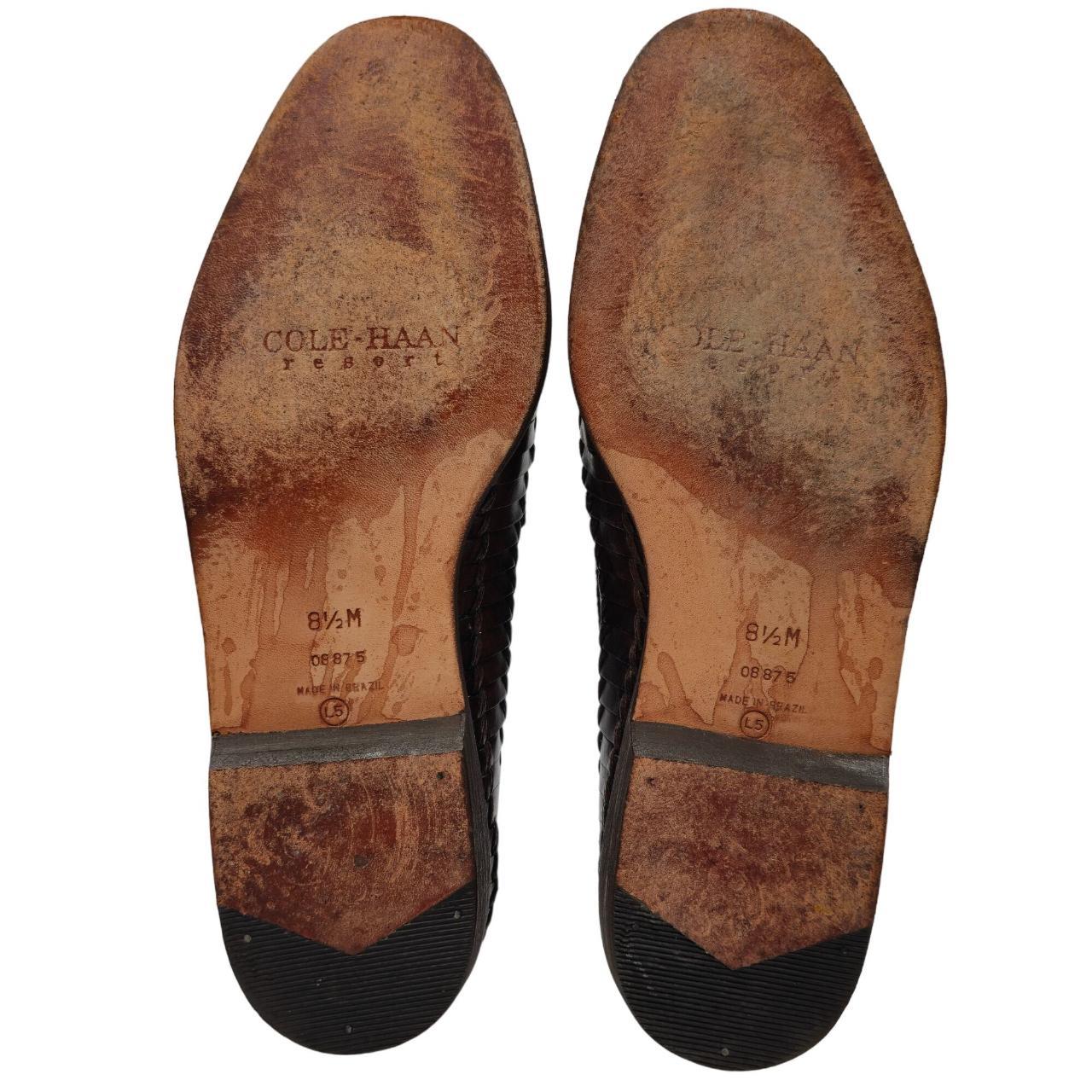 Vintage Cole Haan Mens 8.5M Brown Woven Leather | Depop