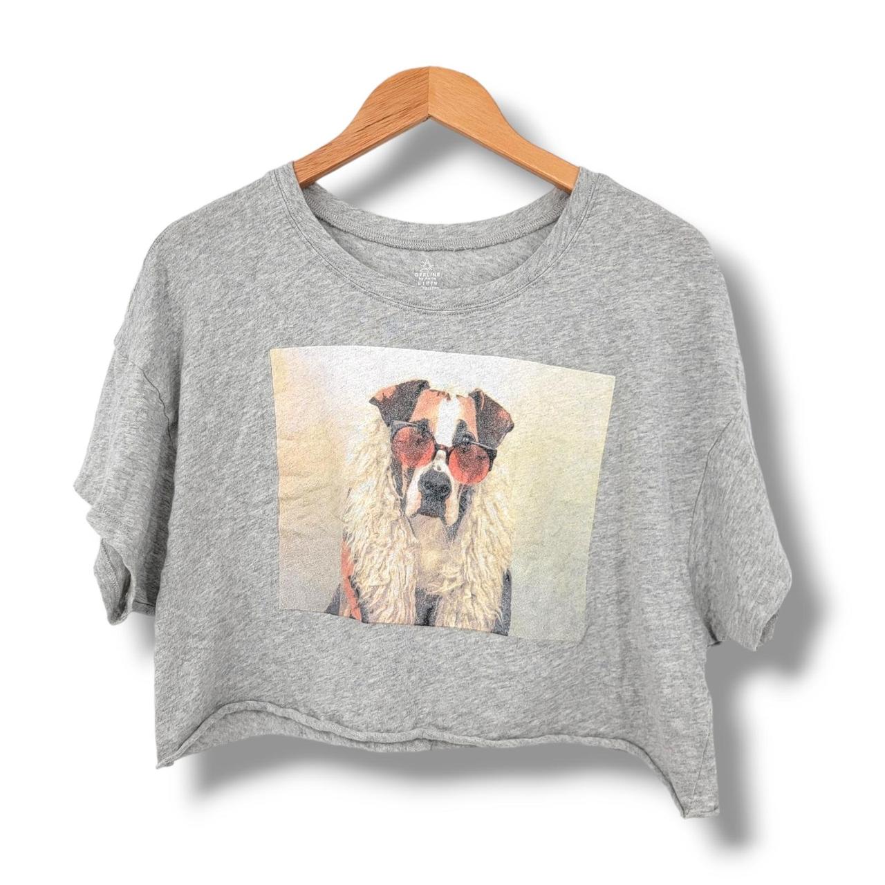 Offline By Aerie Dog Graphic Cropped Tee Size... Depop