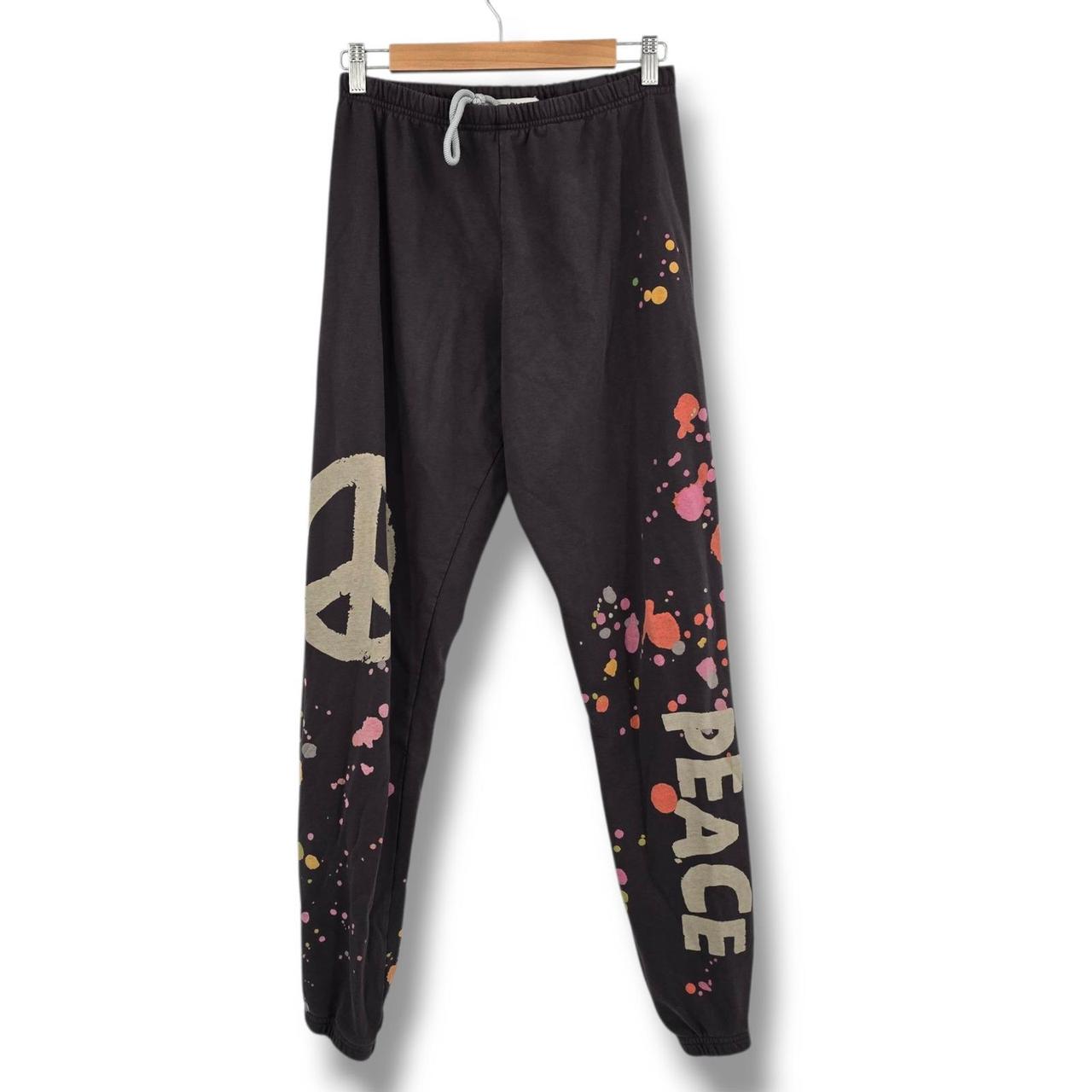 Preloved Women's Sweatpants - Grey/Multi - S – Natural Life Sweatpants Peace Sign Splatter Paint …
