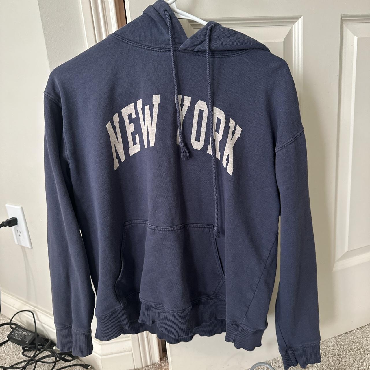 Brandy Melville New York hoodie Dark blue Worn but... - Depop