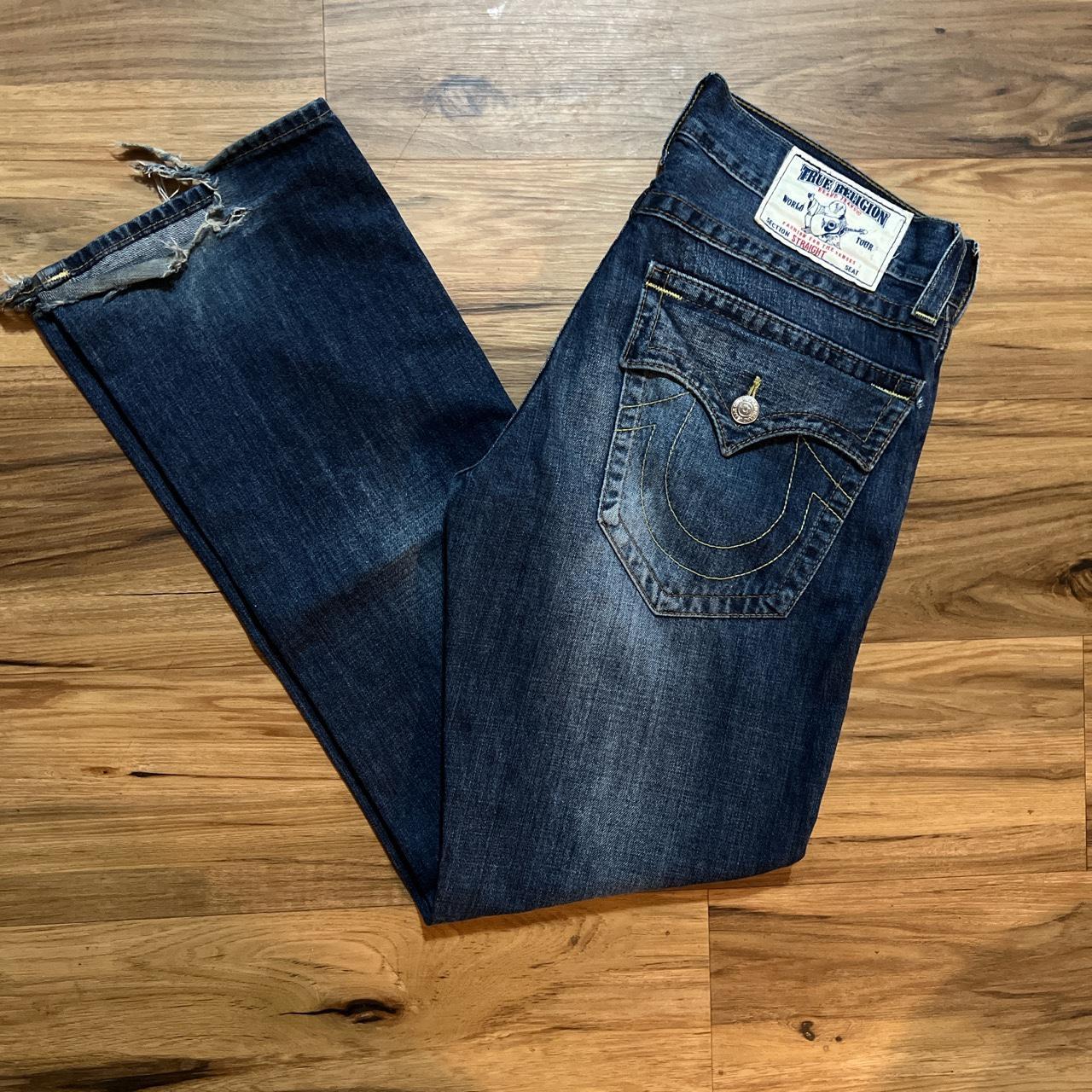 Blue Big T Ricky True Religion Jeans -major heel... - Depop