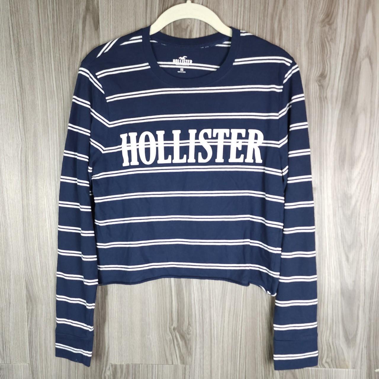 Hollister California Cropped Graphic Striped - Depop