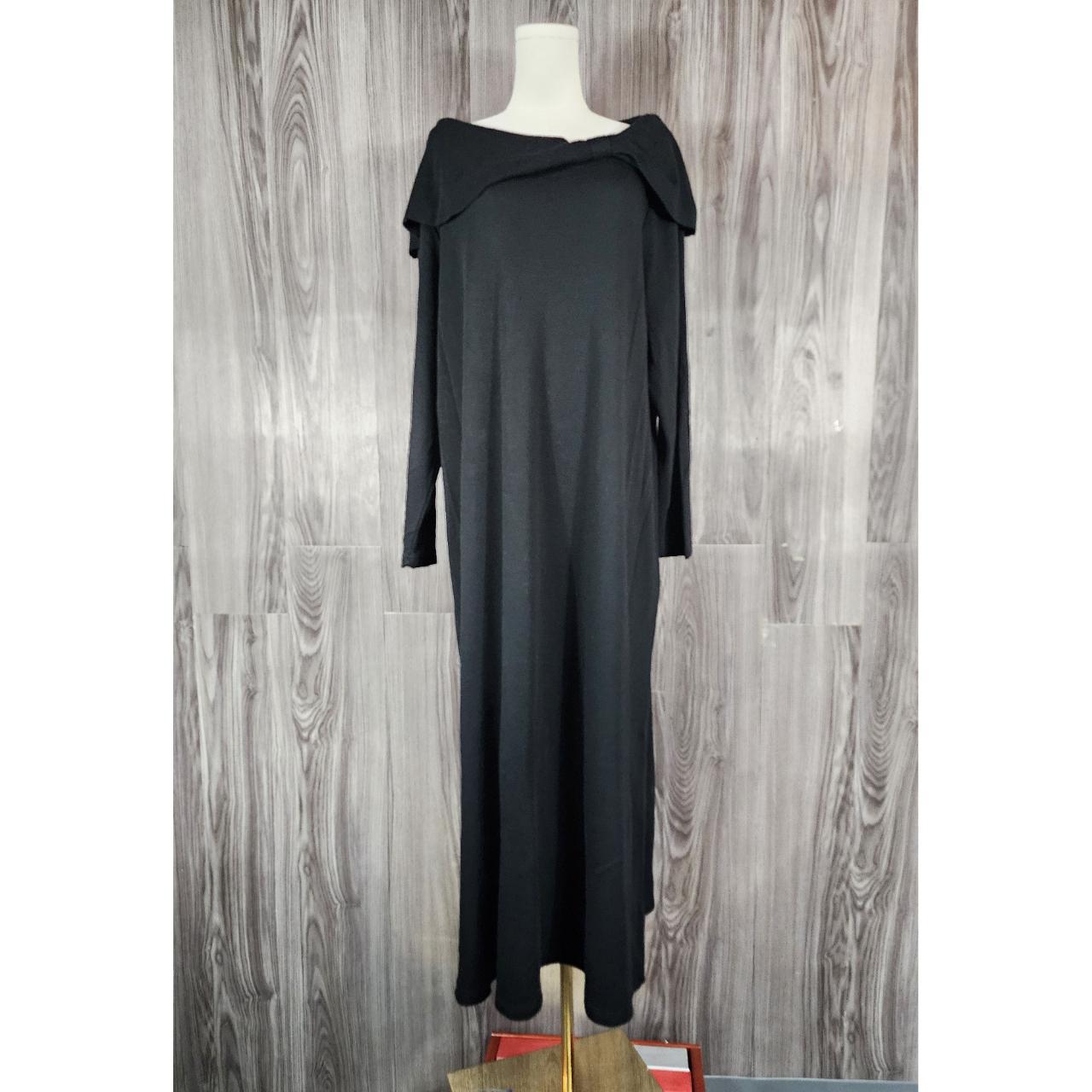 Nina Leonard Black Off Shoulder Long Sleeve Maxi. Depop