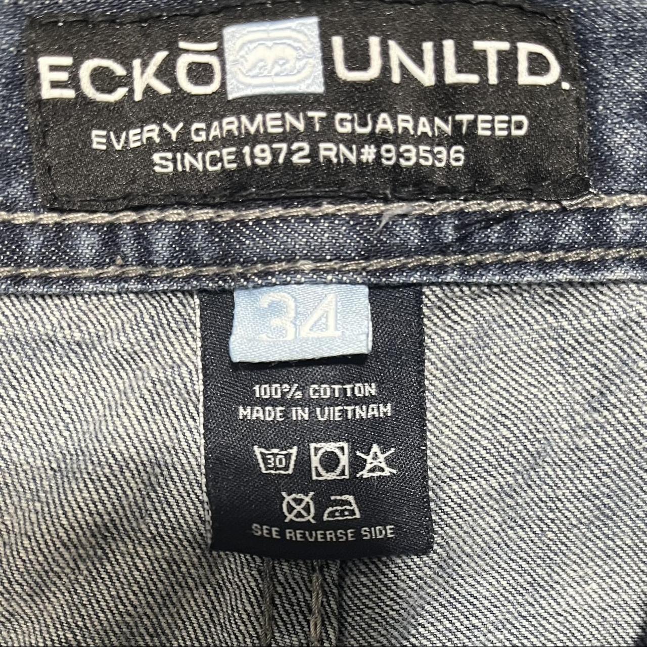 Ecko Unltd. Men's Blue and Silver Shorts | Depop