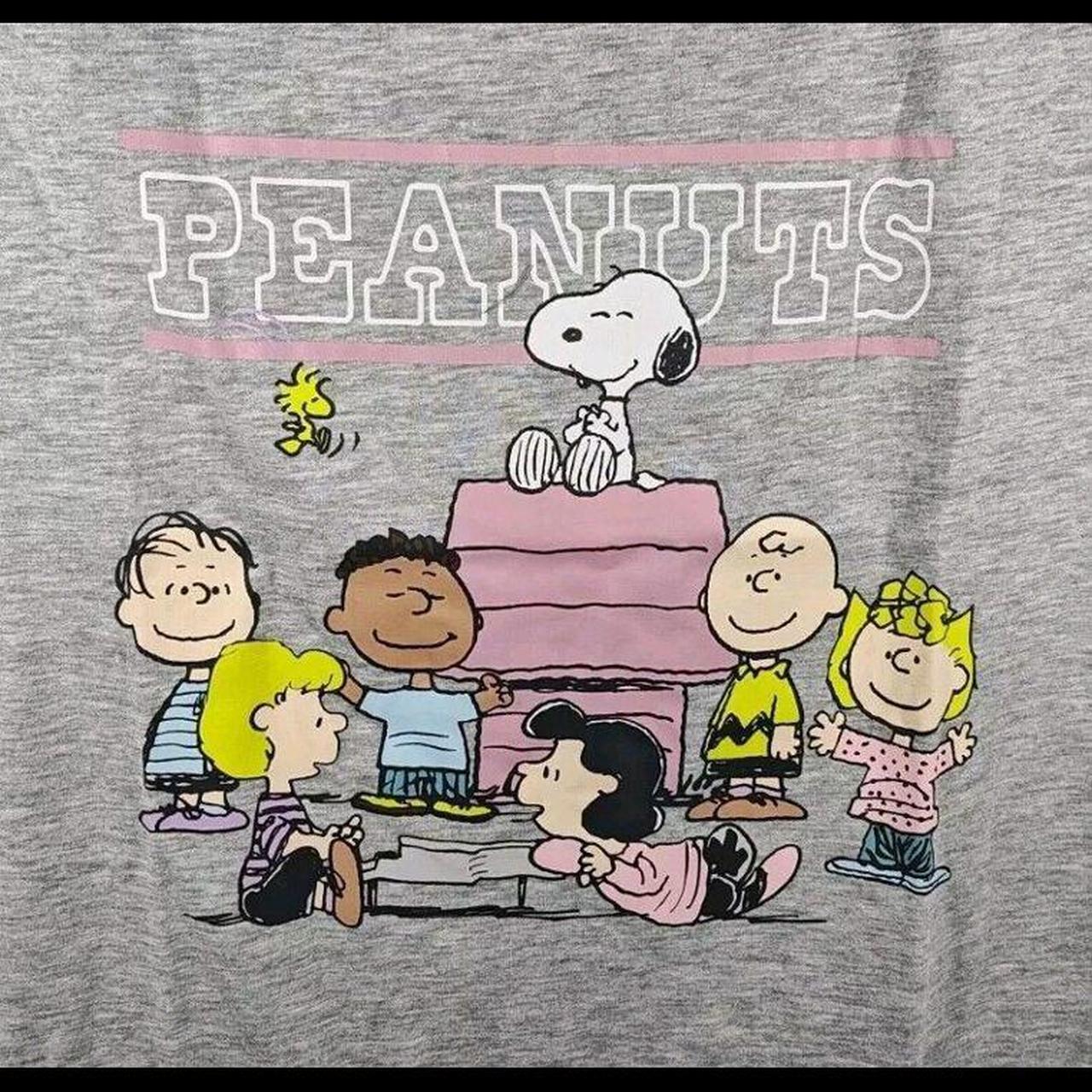 Peanuts Snoopy & Gang Women's Size Medium Gray... - Depop