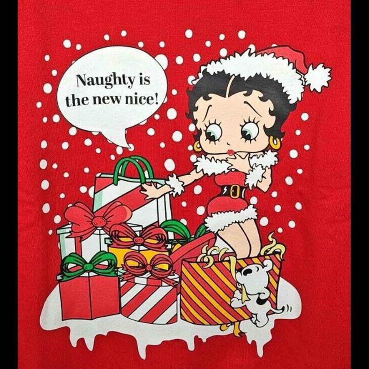 Betty Boop Naughty Is The New Nice Crewneck Red... - Depop