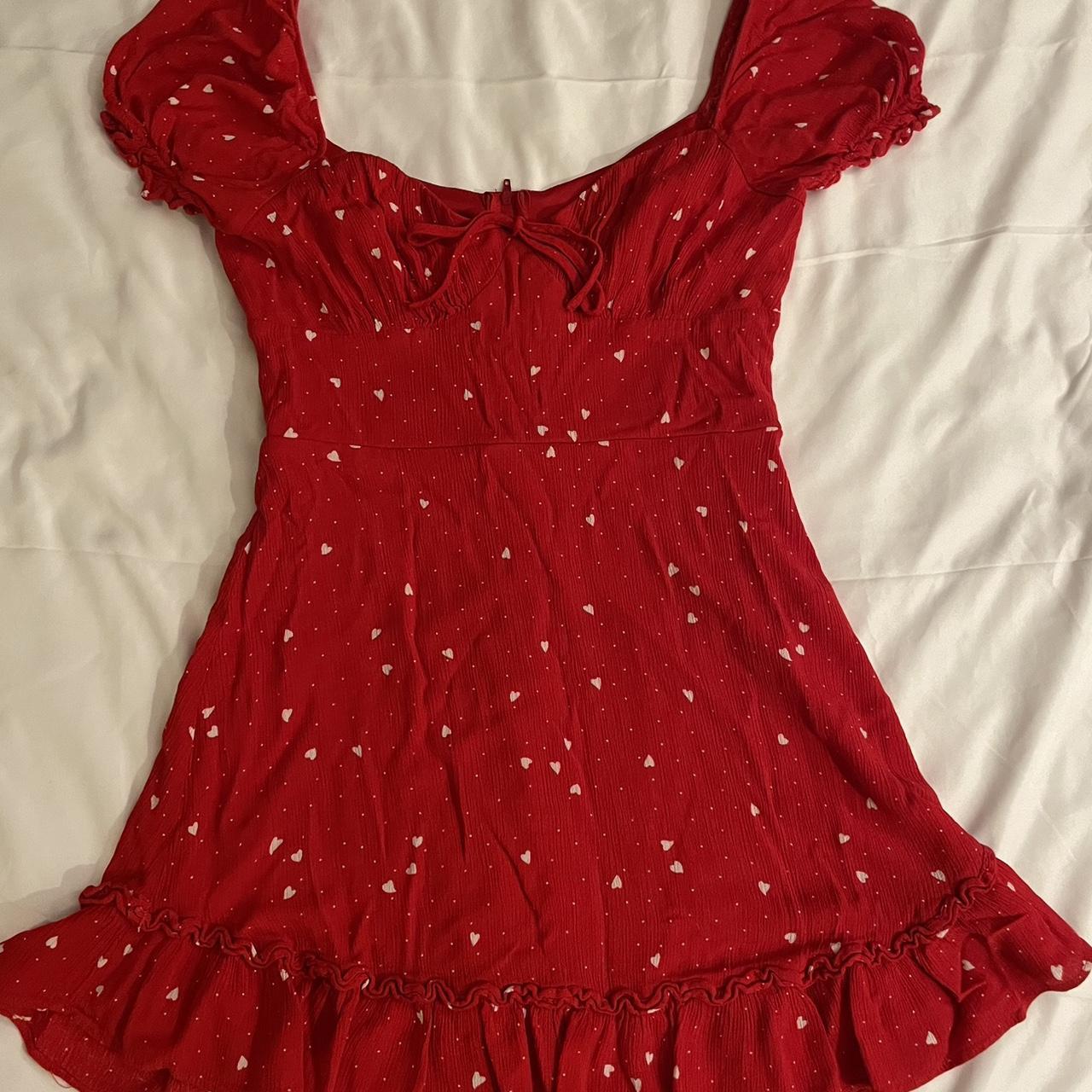 Women's Red and White Dress | Depop