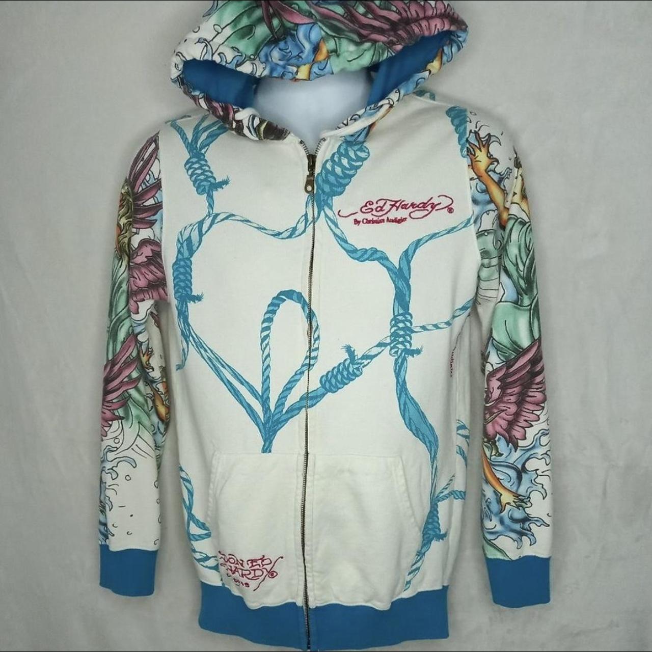 Ed Hardy Women S Hoodie Depop   P0 