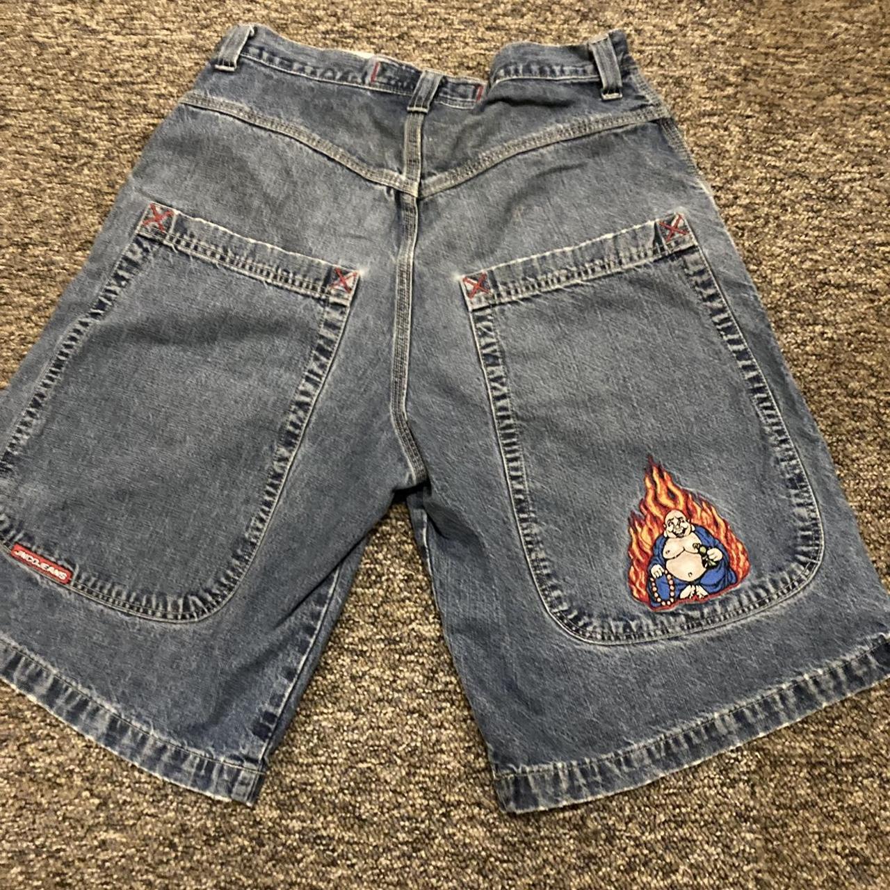 JNCO Men's Blue and Red Shorts | Depop