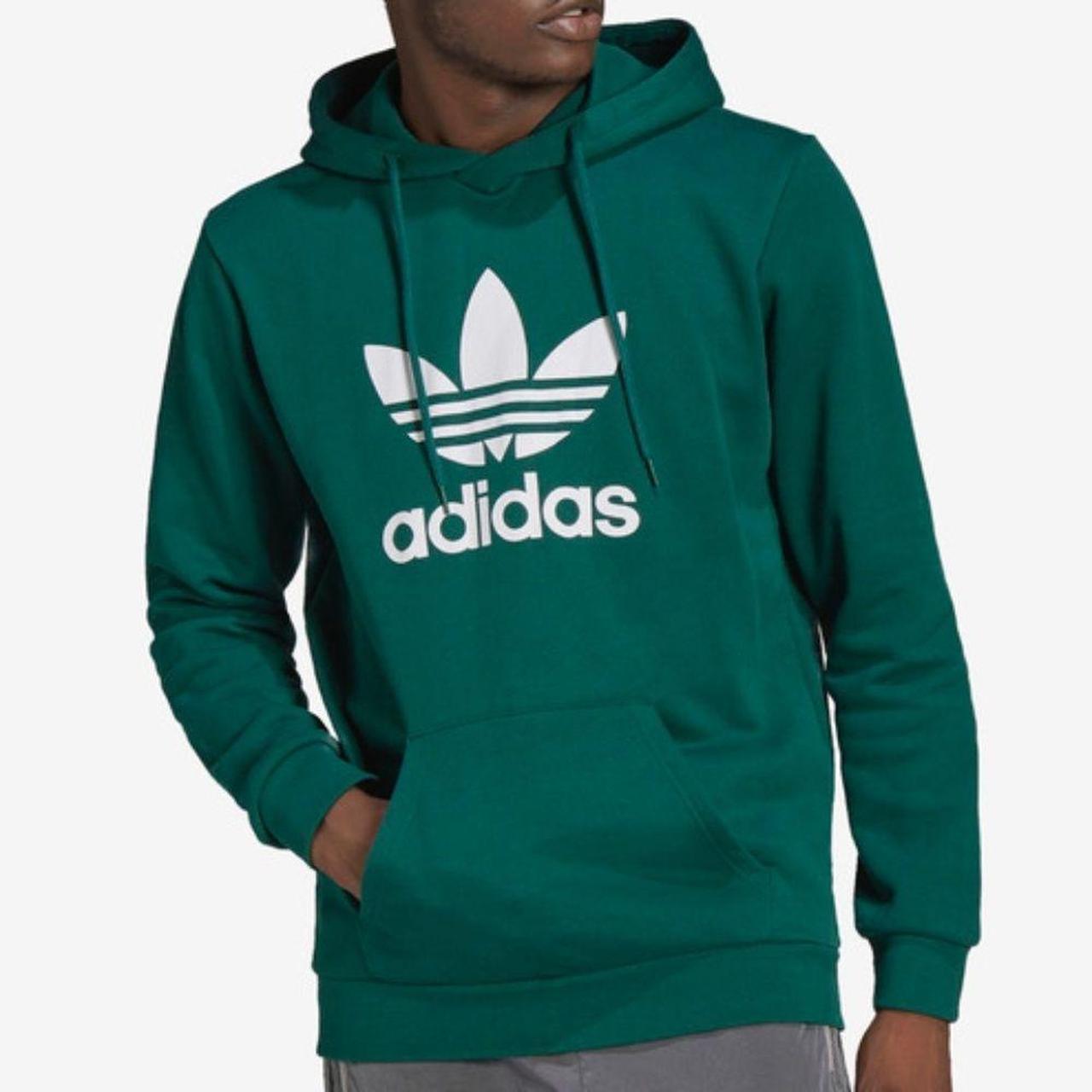 Adidas trefoil hot sale green hoodie