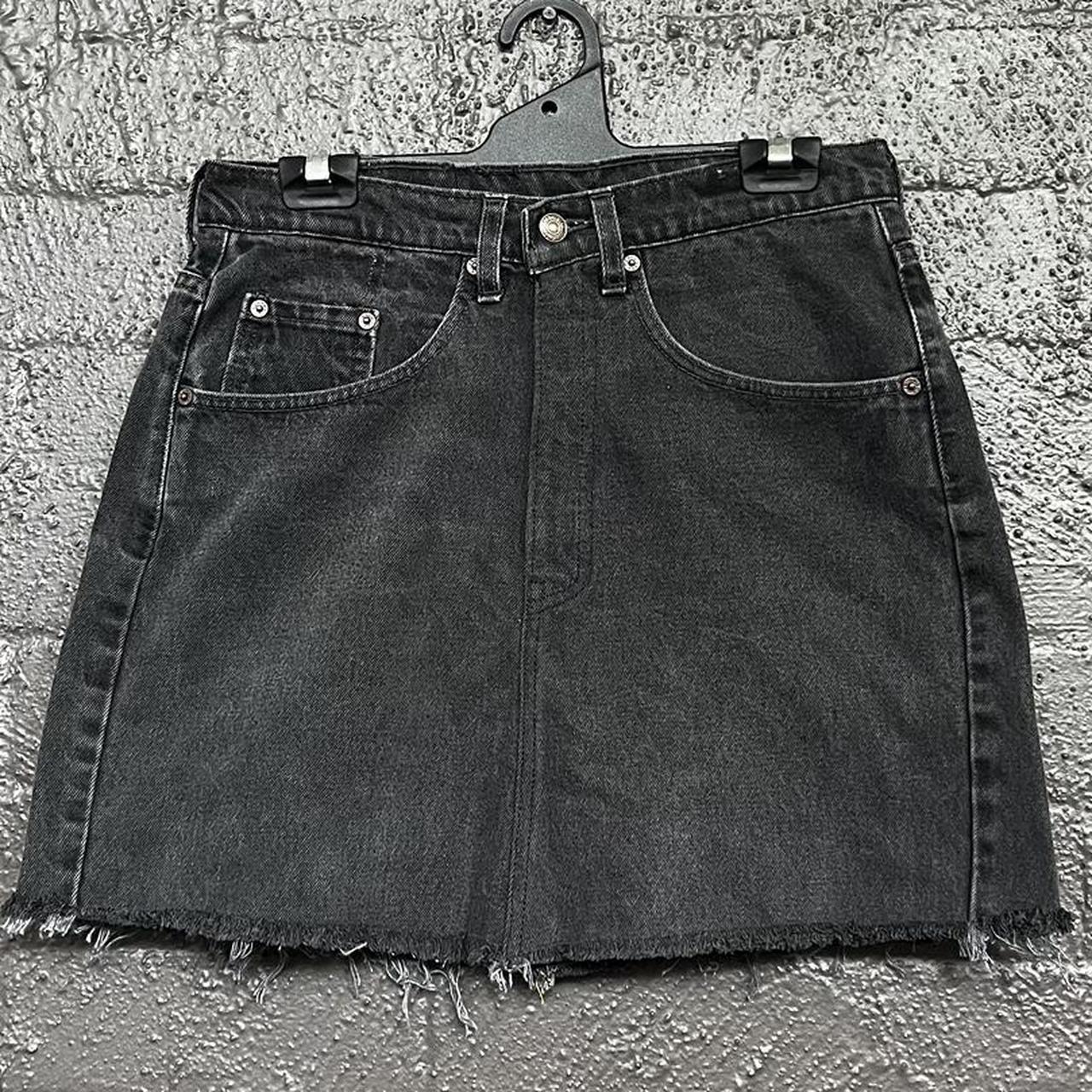 Levi’s remade Short Black Denim Skirt Measurements:... - Depop