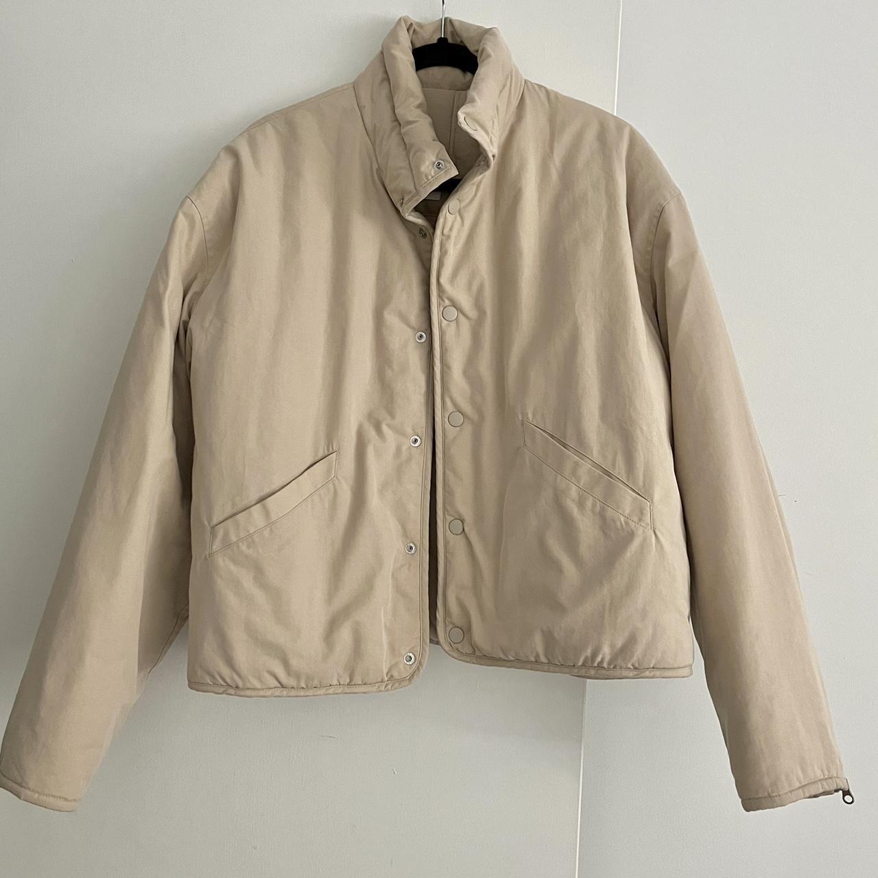 UNIQLO Women's Tan and Cream Jacket | Depop