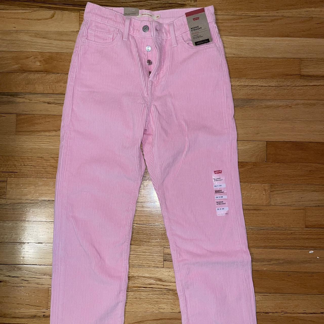 Red/pink Empire baggy corduroy pants #y2k #pink - Depop