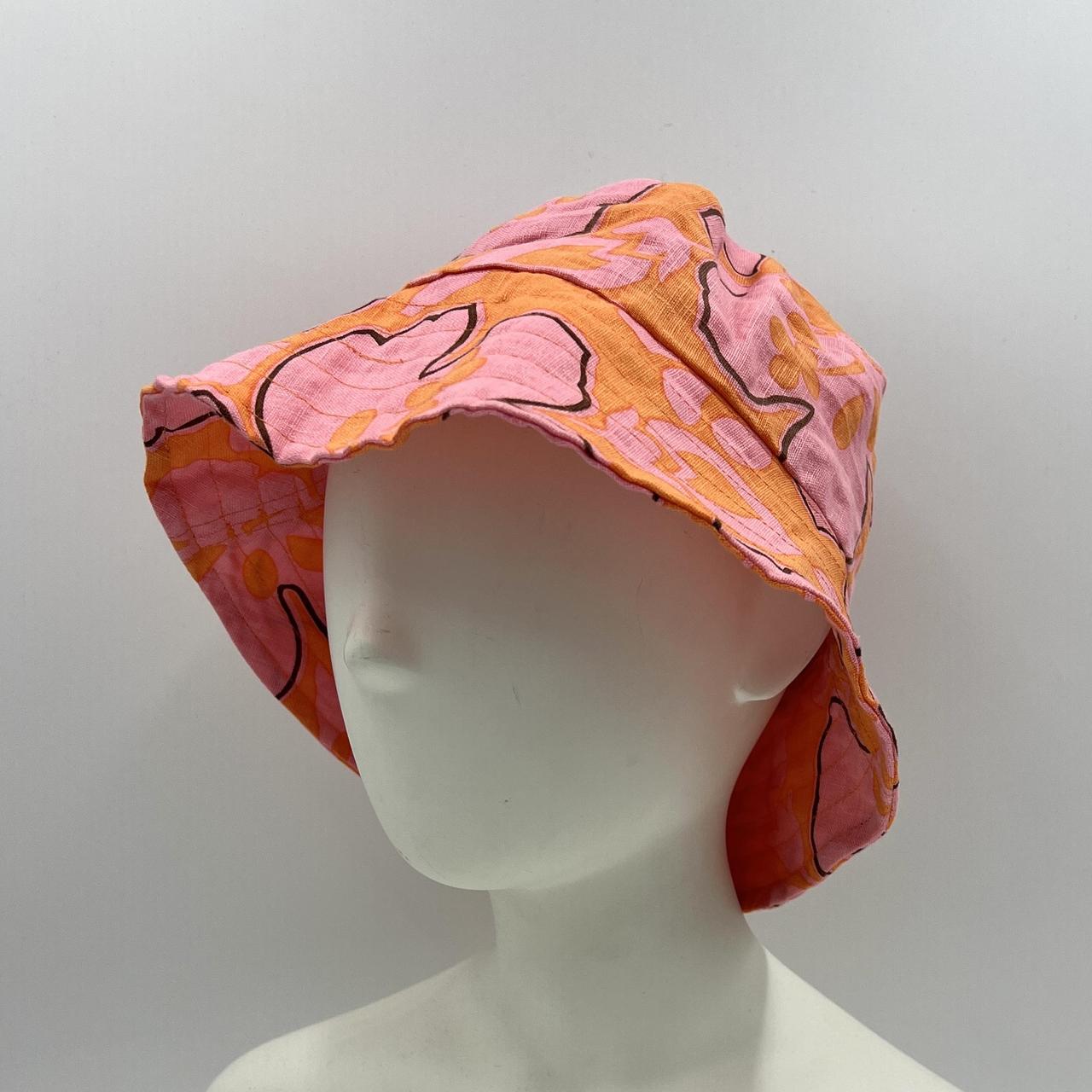 Faithfull The Brand Women's Pink and Orange Hat Depop