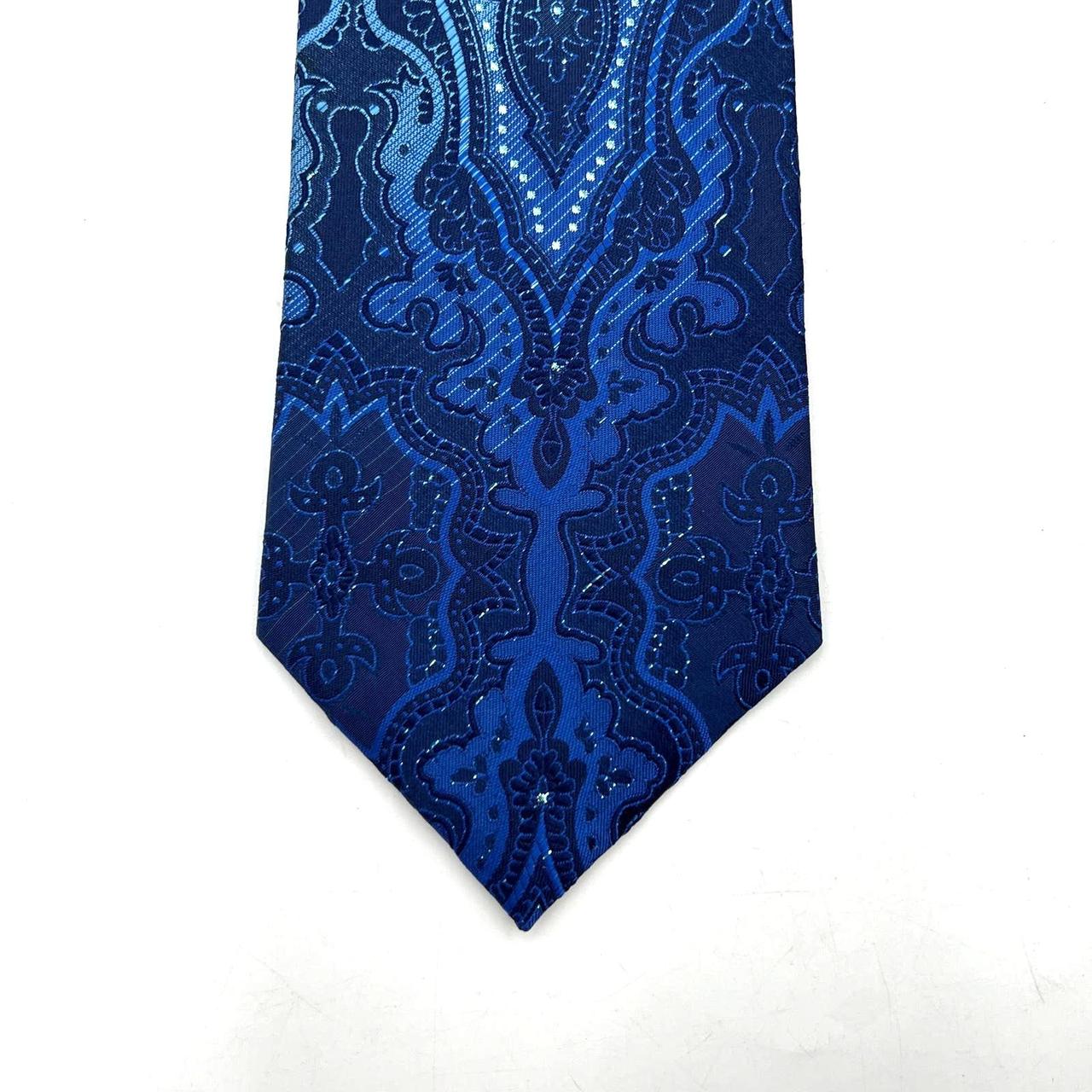 Guy Laroche Blue Ombre Silk Tie Metallic... Depop