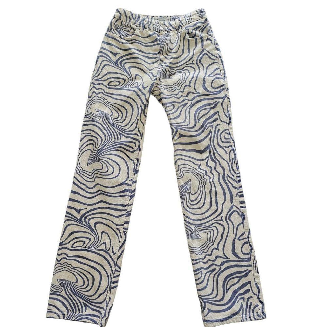 Sale Zara blue squiggle printed jeans