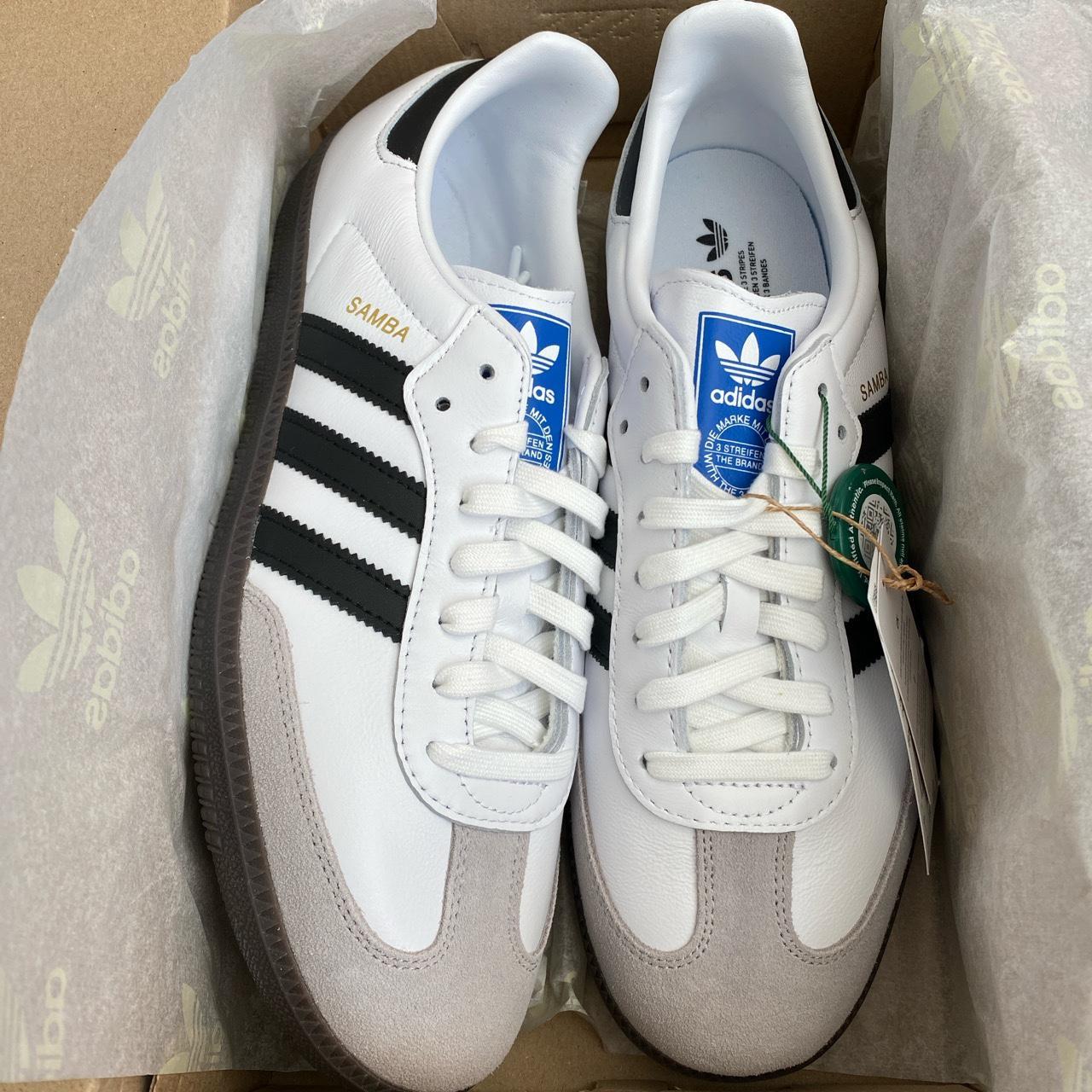 Adidas white sambas. Men’s size 10. Size 11 in... - Depop