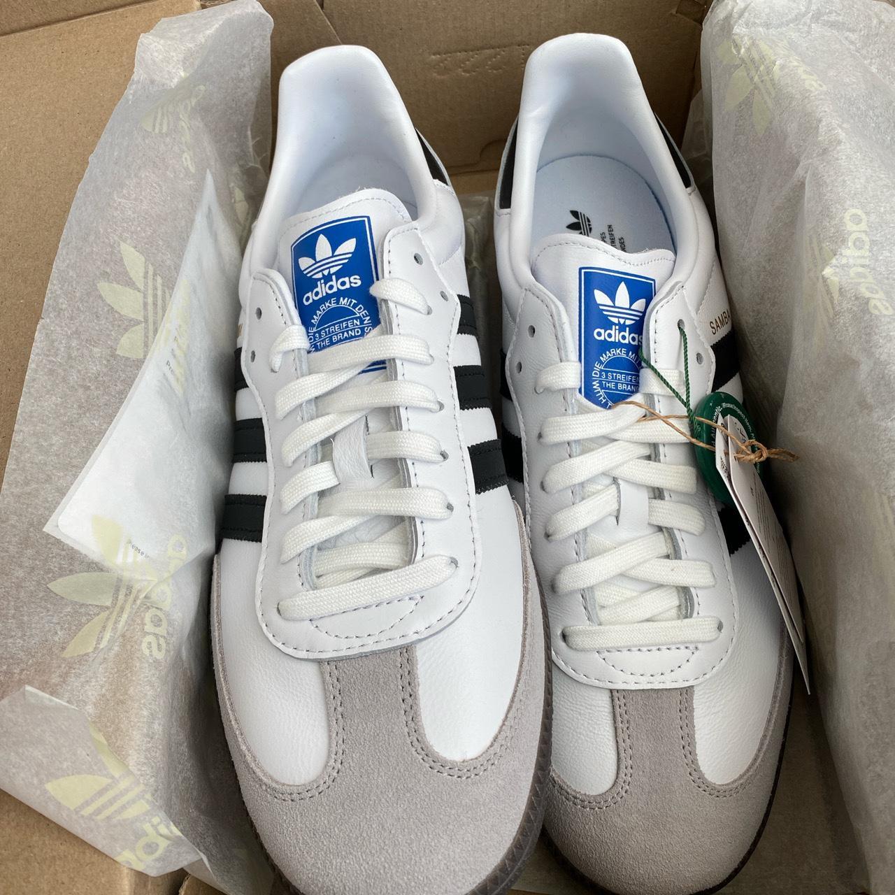 Adidas white sambas. Men’s size 10. Size 11 in... - Depop