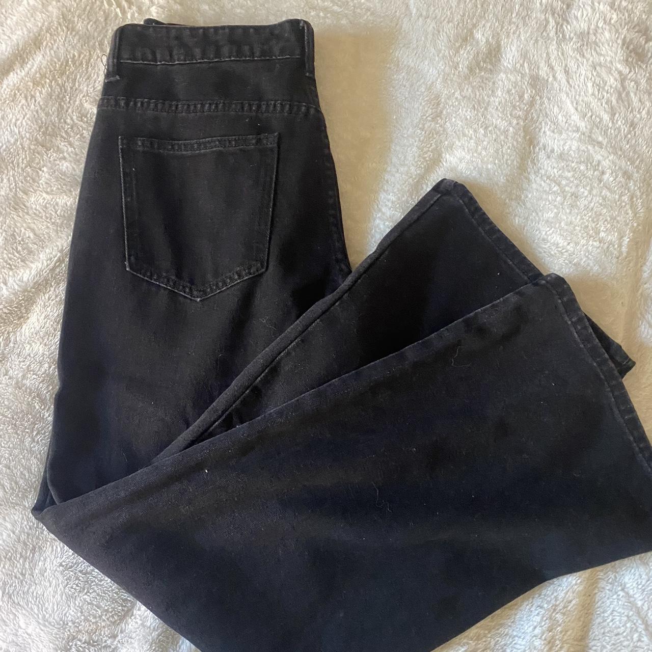 Black flared lowrise mom jeans Come with detachable... - Depop