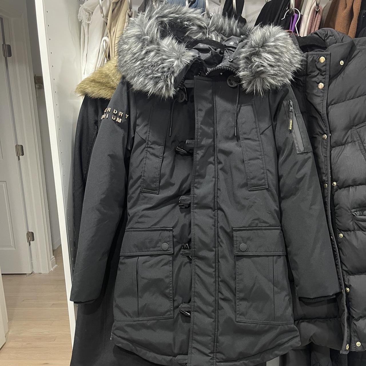 Bcbg faux sale fur trim parka