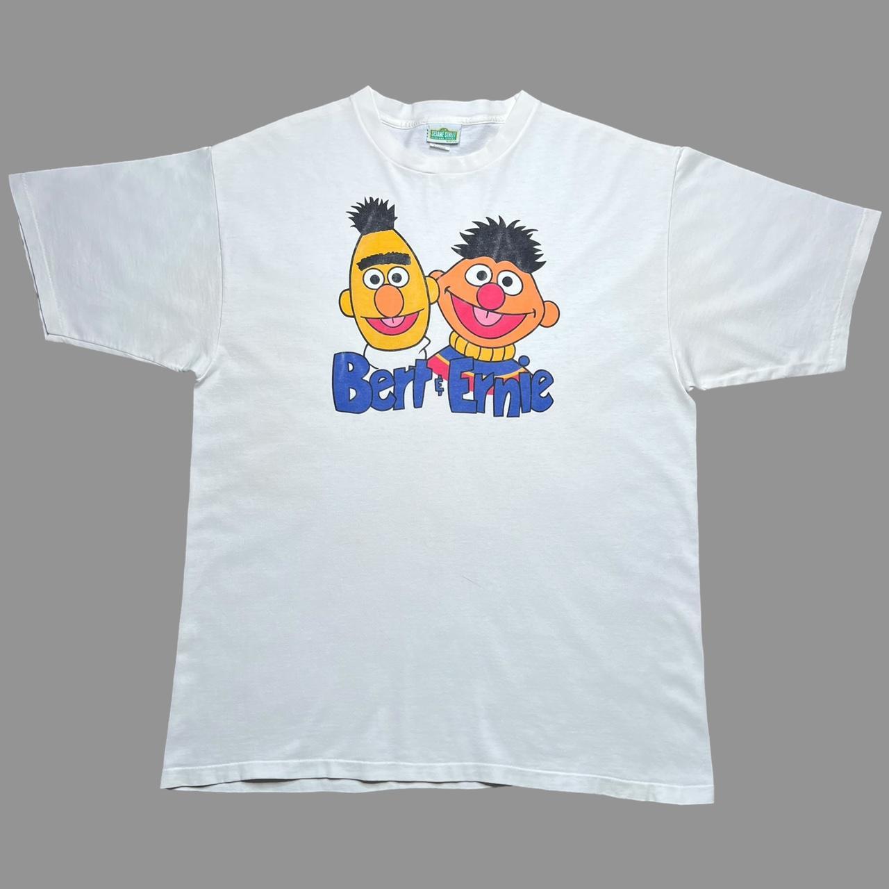 Vintage 1990s Sesame Street 2024 Bert & Ernie Cartoon T-Shirt