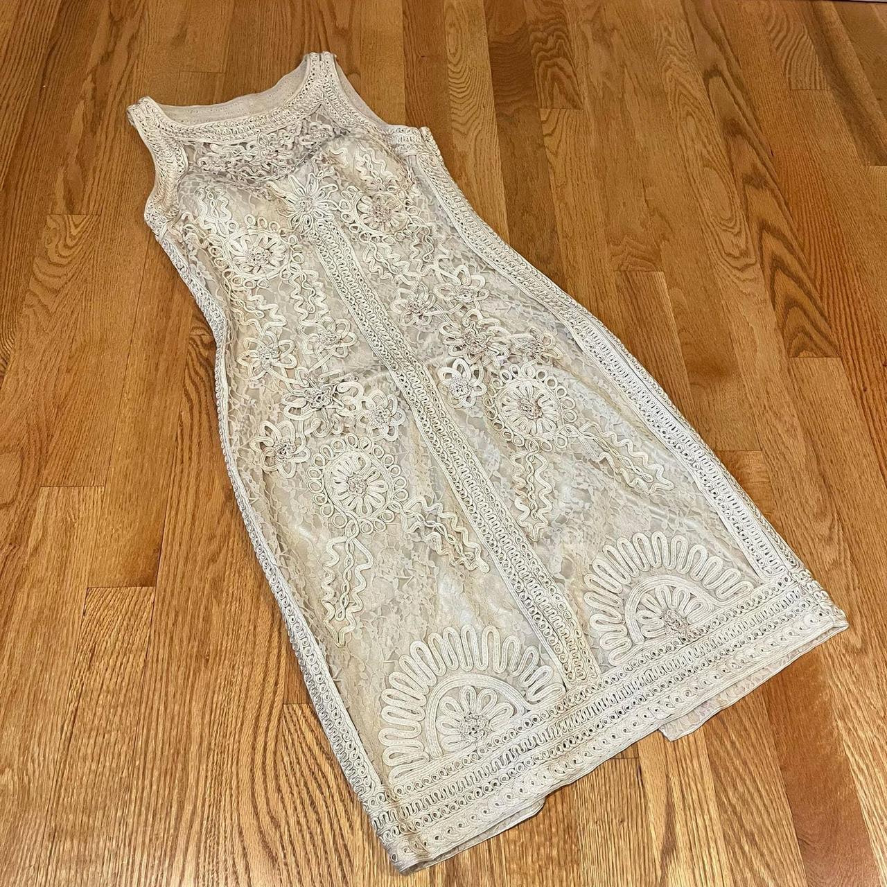 Sue Wong Embroidered Champagne Dress