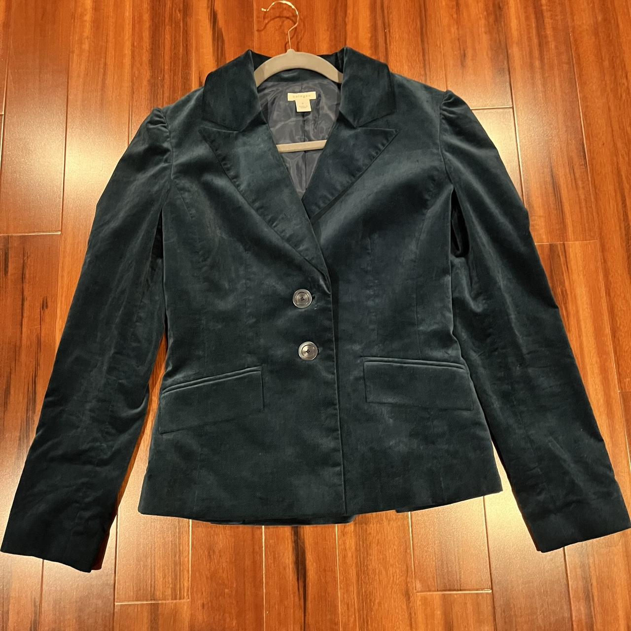 Halogen Dark Green Velvet Blazer Jacket Single Depop