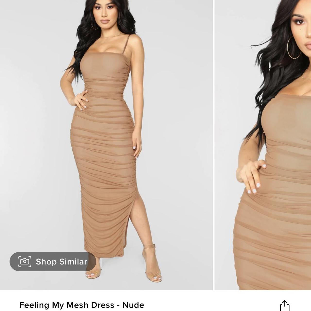 Feeling My Mesh Dress - Nude, Fashion Nova, Dresses