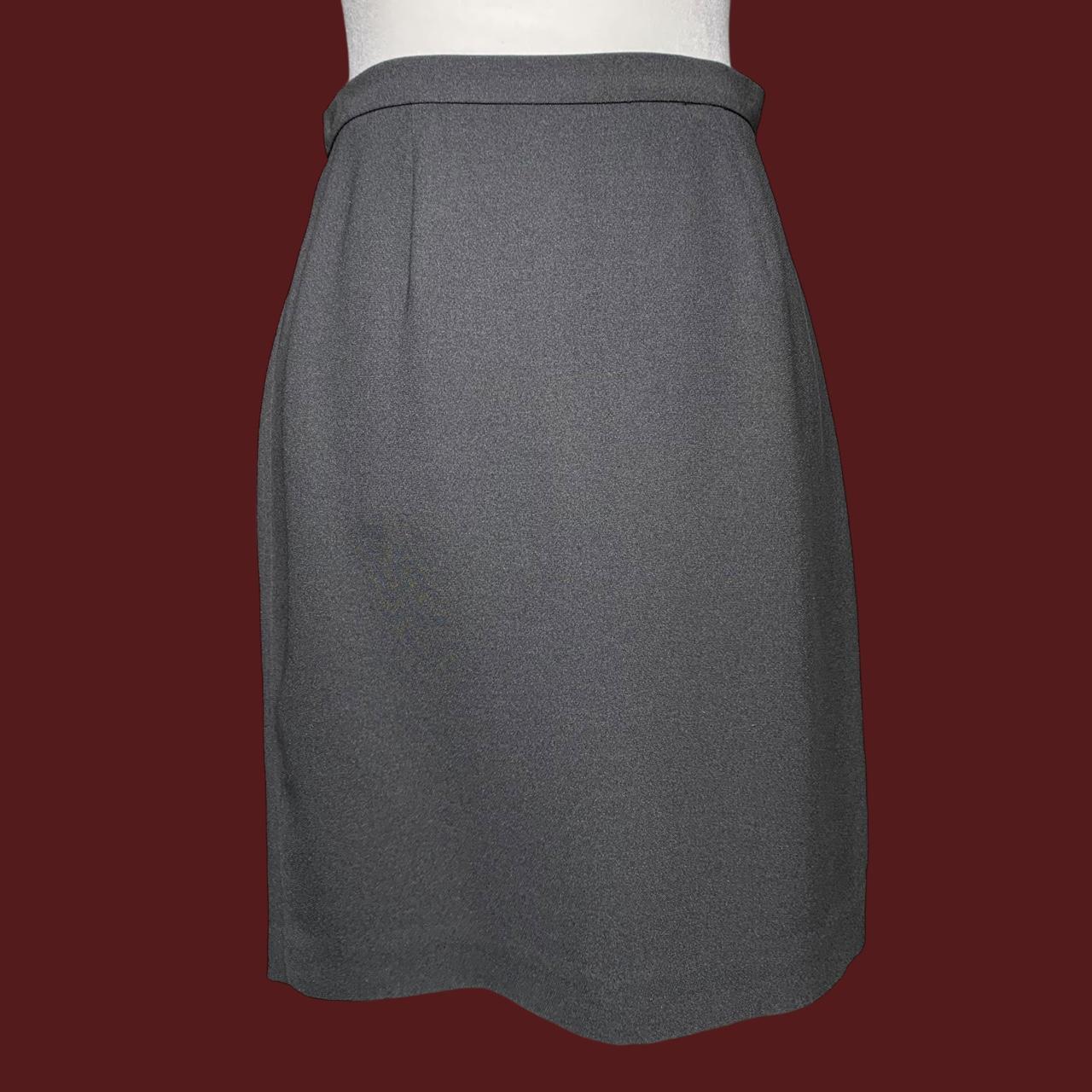 Vintage 90s Gray High Waisted Pencil Skirt with. Depop