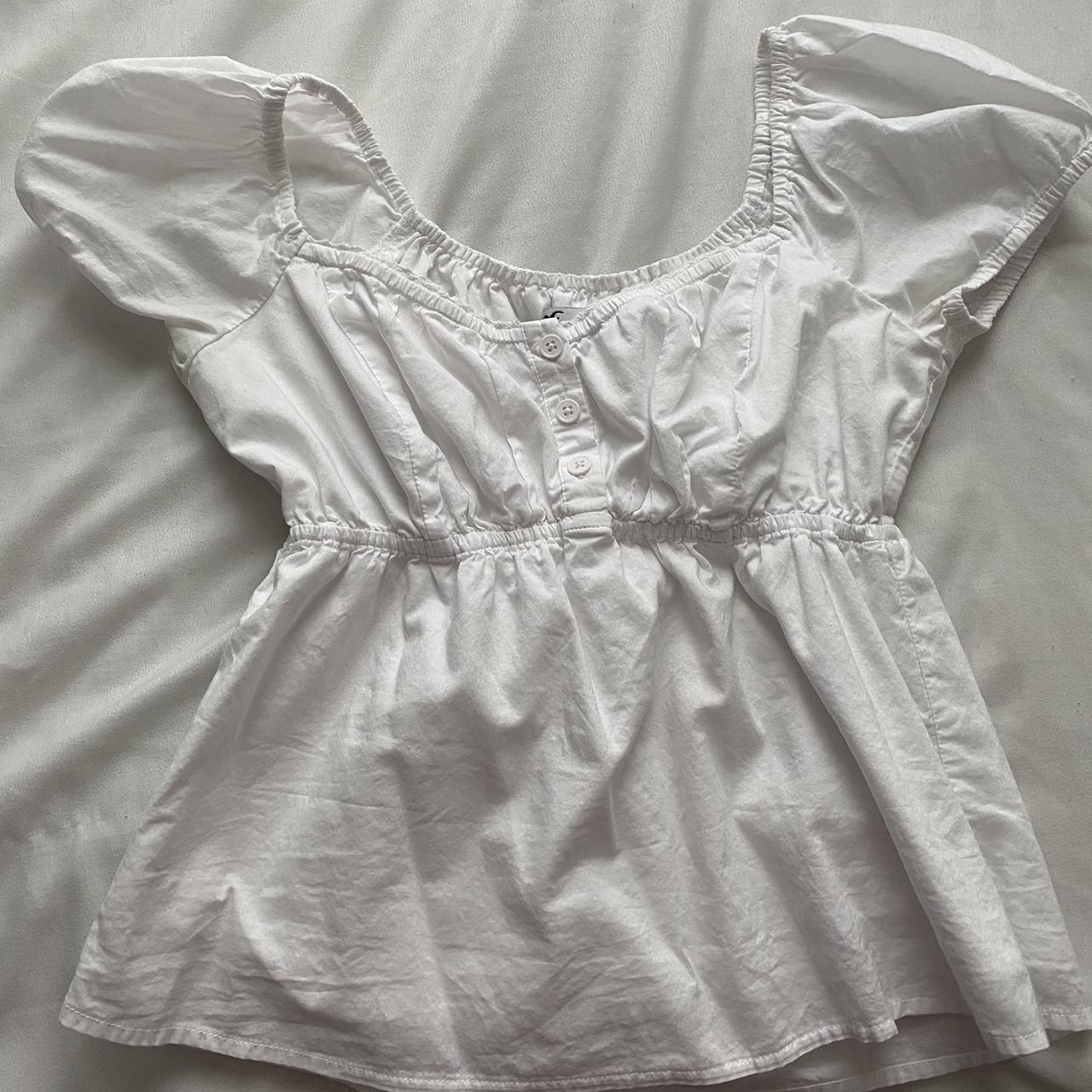 Hollister Co Women S White Blouse Depop