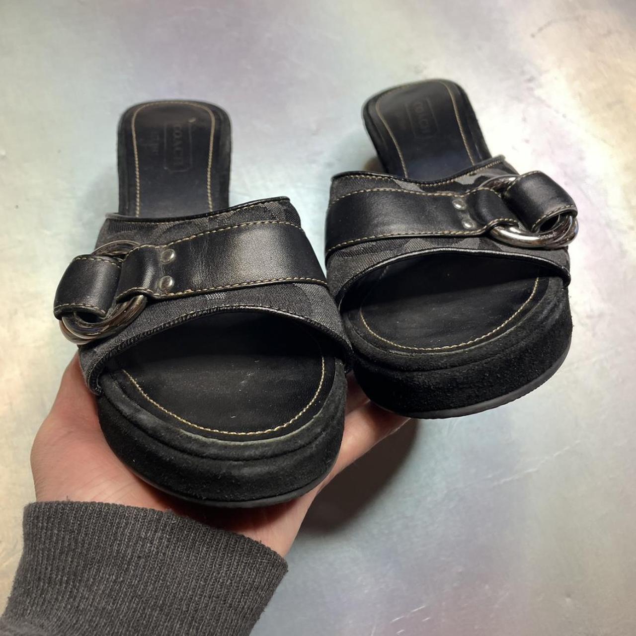 COACH★Archival Buckle Wedge COACH Archival Buckle Leather Platform Wedge Sandals | Dillard's