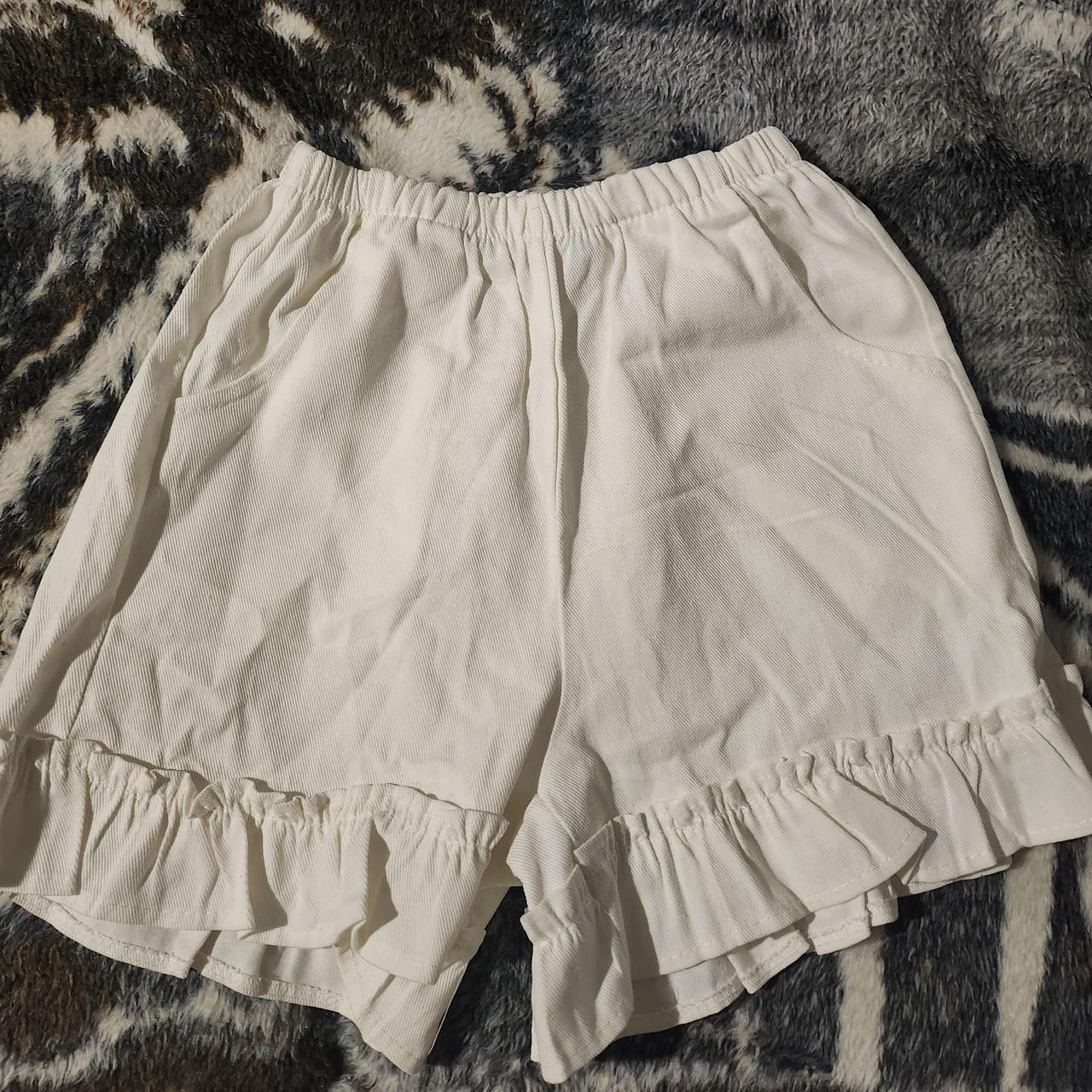 White Lolita Ruffle Boomers Shorts Size M — Has... - Depop