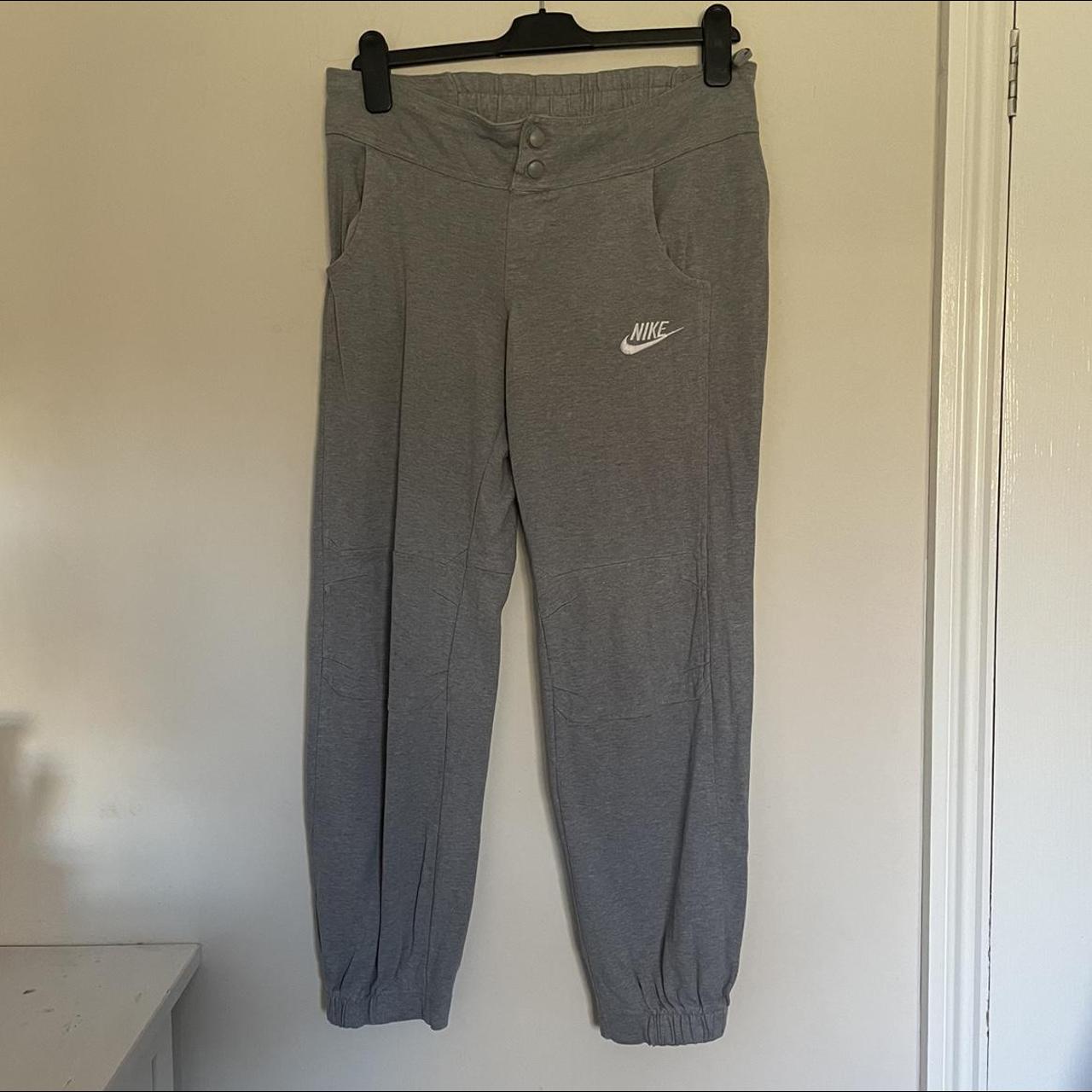 Vintage Light Grey Suede Nike Sweatpants Depop