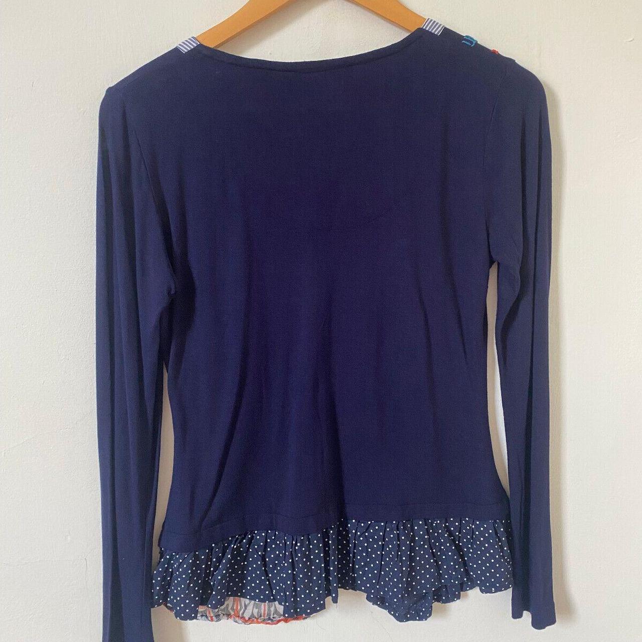 Joe Browns Top 12 Blue Embroidered Long Sleeve Depop