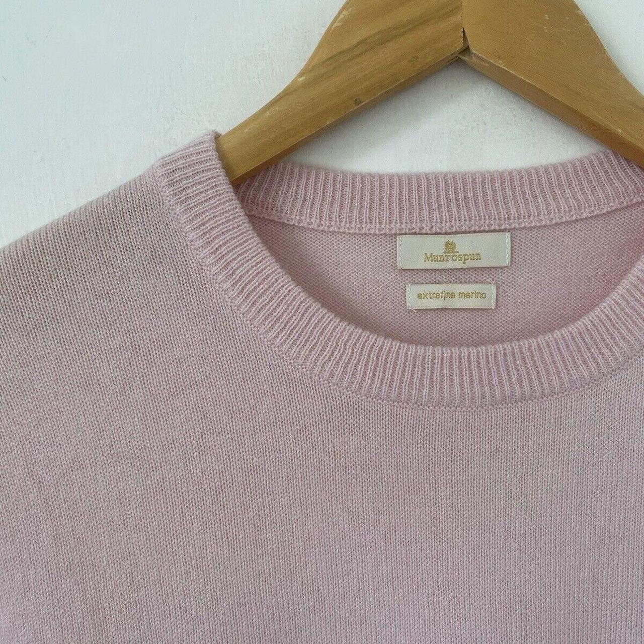 Munrospun Jumper Medium Pink Extra Fine Merino Depop