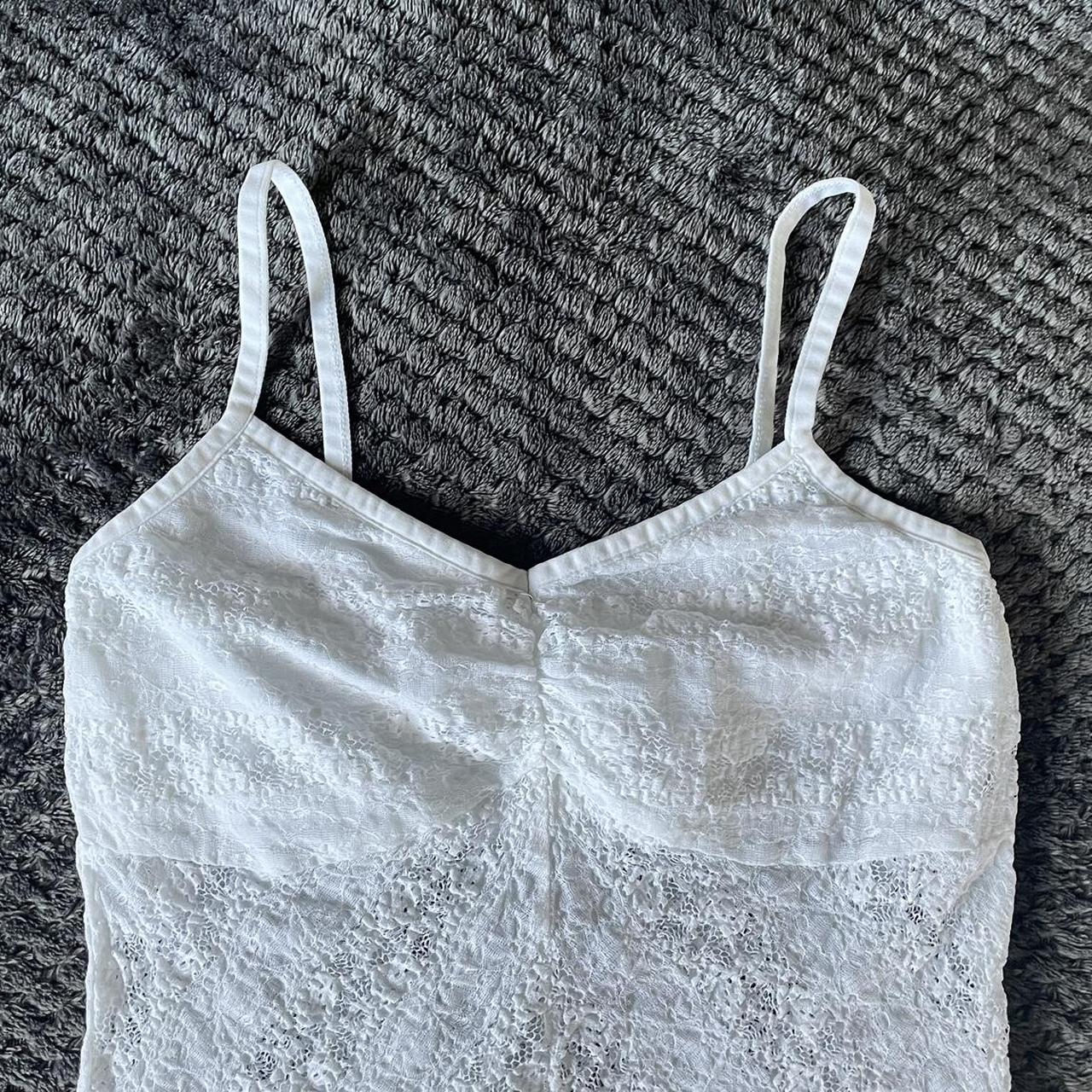 Vintage white lace cami top - size 12-14 - hidden... - Depop