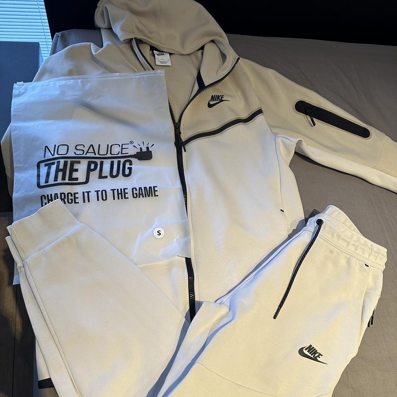 nike tech tracksuit cream