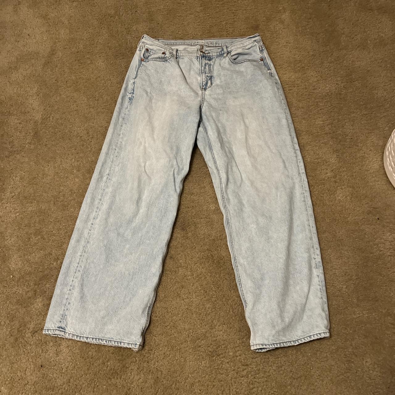 American Eagle Light Blue Jeans Pre Loved Jeans Depop