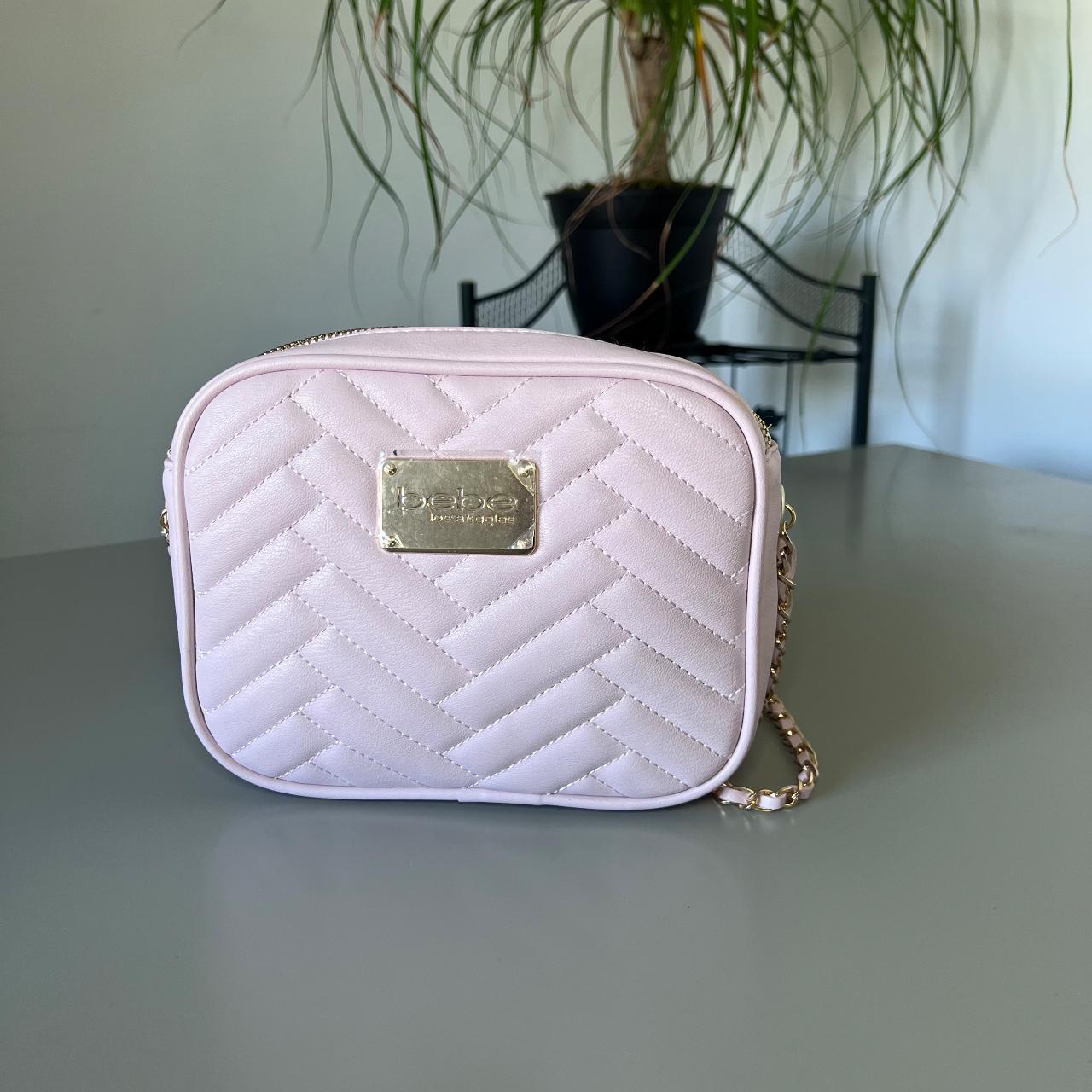 NWOT Bebe pink quilted crossbody purse with gold Depop