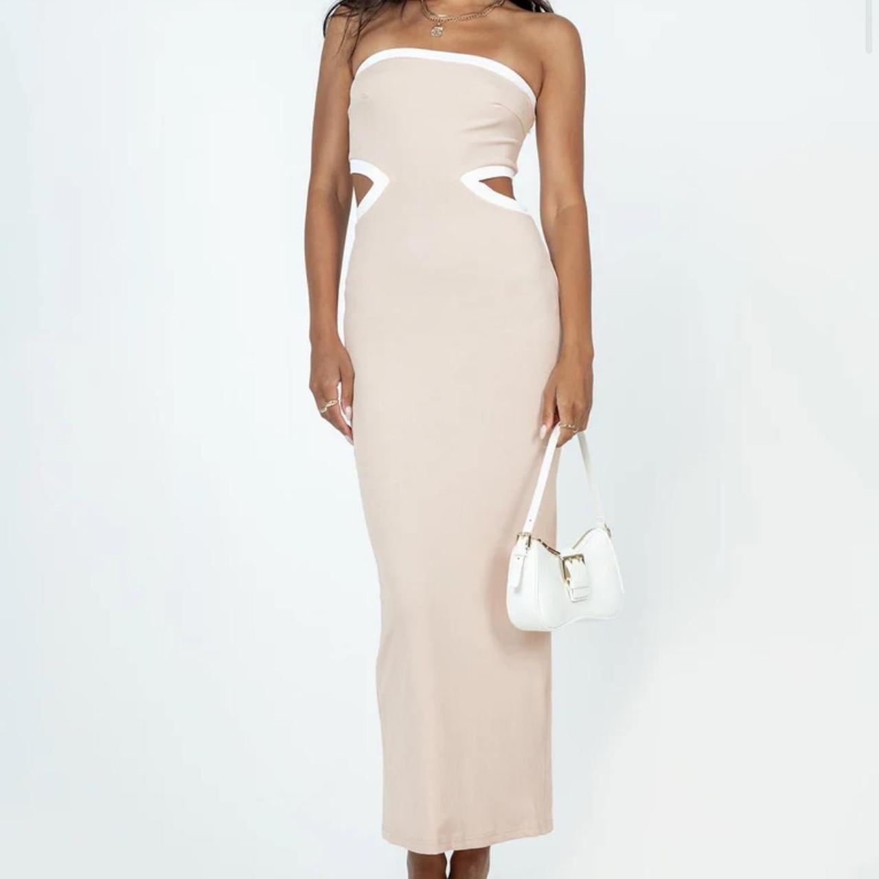 Princess Polly Women's Bodycon Dress Cream/White – Princess